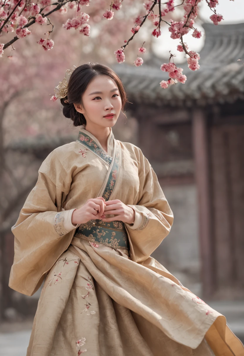 (Chinese Song Dynasty beauty dancing in skirt),(anatomy correct,Korean star face,The hands and face are very delicate and clear),(Stand in the middle of a quaint courtyard,Plum tree,Chinese elements,Winter clothing,Clothes with a belly,A lot of plum blossoms are falling:1.2,Snowflakes fell from the sky:1.6,),(wide angles,Ultra HD details,Masterpiece, hyper HD, Super detail, High details, Best quality, A high resolution, Award-Awarded, Award-Awarded, 8K,),(Chinese premium color scheme,电影灯光)