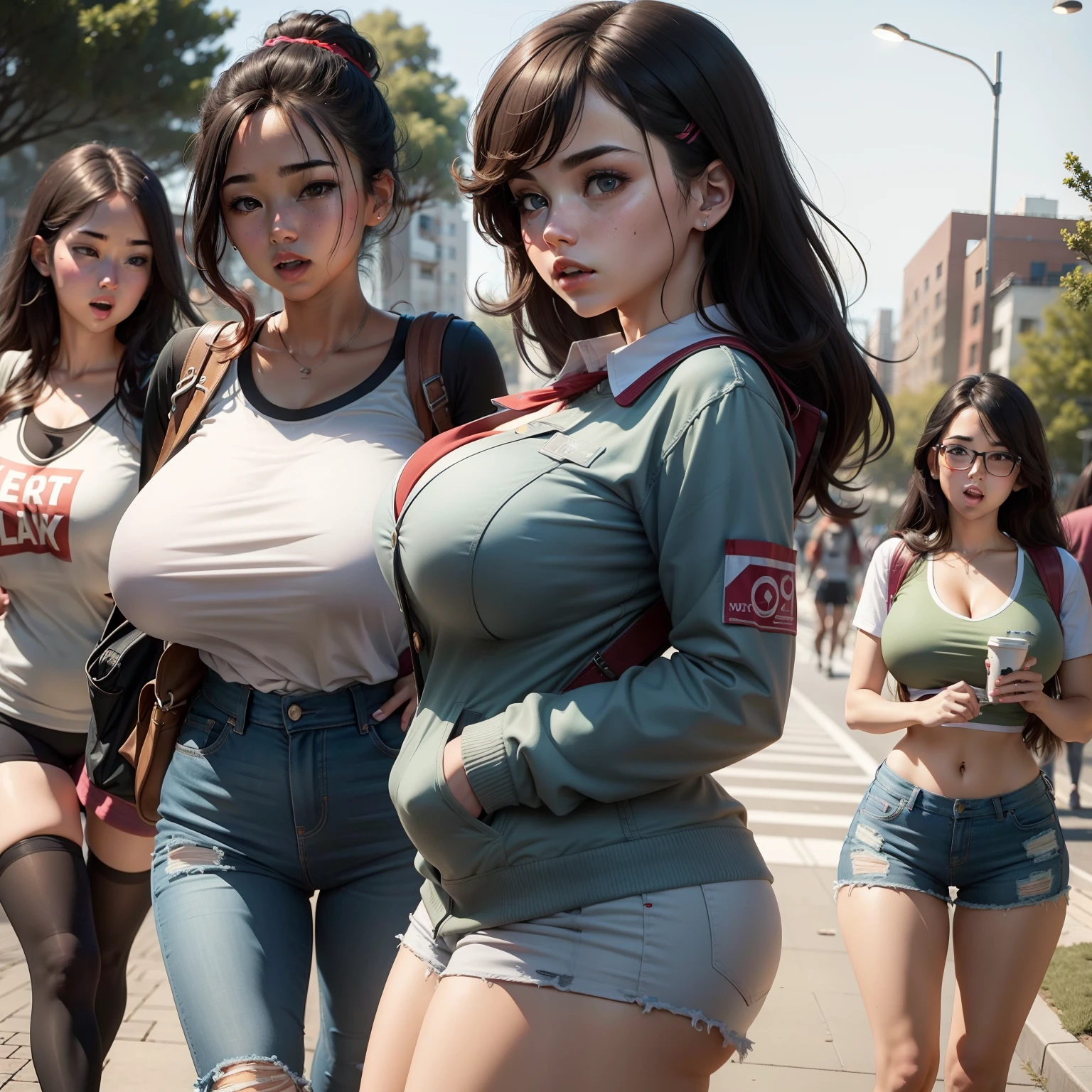 Big breasted girl campus