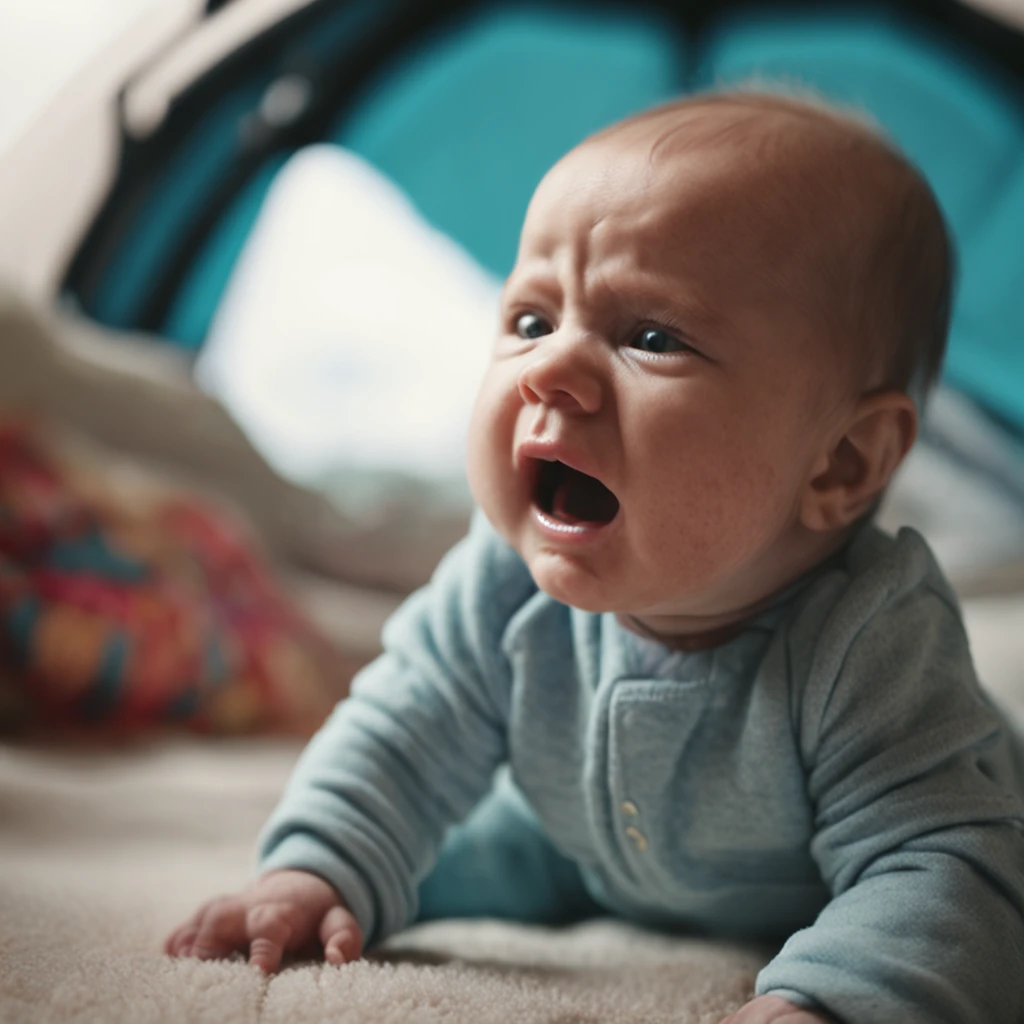 looking at an electronic screen,Parents use mobile phones to calm crying babies