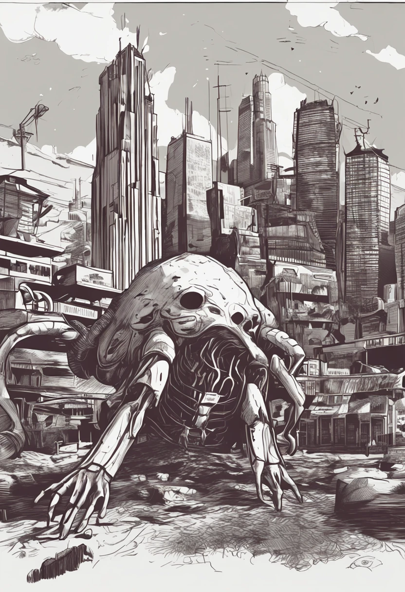 Cinematic texture,Invading aliens,cow head,uncanny, tentaculata,Blood,Full body like,combats,The city was destroyed,of a real,Facial features are carefully depicted,Realistic skin texture,Dark style,depth of fields,high light,Real light,Ray traching,oc rendered,Hyper-realistic,best qualtiy,8K,Works of masters,super-fine,Detailed pubic hair,Correct anatomy,sharp focus on eyes,Bokeh,Facial features are carefully depicted