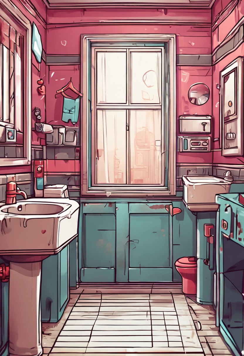 Bathroom background, game style, chibi style, 3d style, 8k, 4k, HD