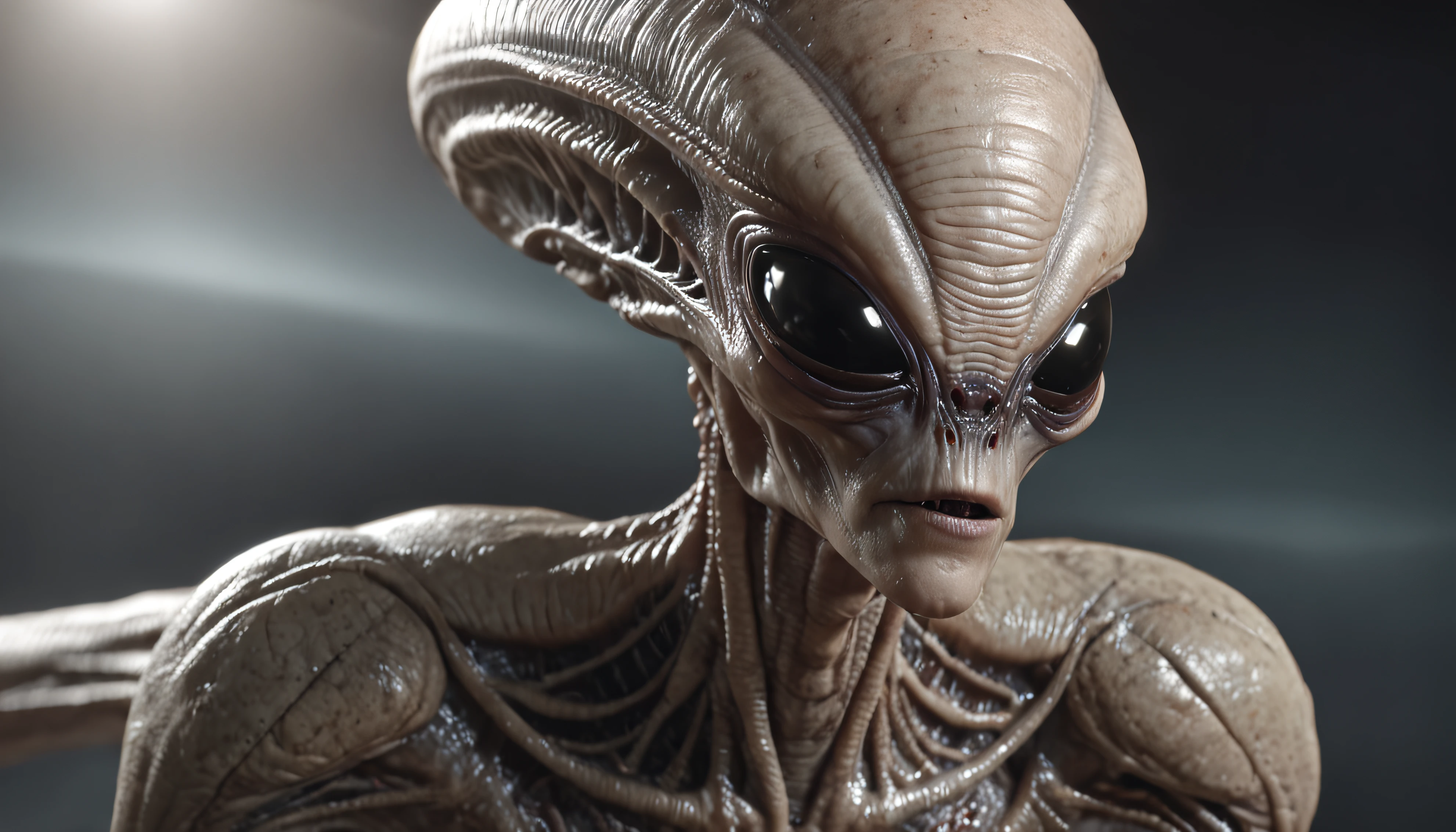 Alien invasion,misterioso,rugido,sangre,La ciudad fue destruida,de un real,Los rasgos faciales se representan cuidadosamente,textura realista de la piel,Estilo oscuro,Profundidad de campos,Luz alta,Luz real,Trazado de rayos,OC renderizado,hyper-realistic,Mejor calidad,8k,Obras de maestros,Super-fino,Old pubic detailed,anatomy correct,sharp focus on eyes,Bokeh,Los rasgos faciales se representan cuidadosamente