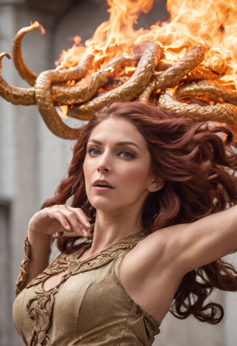 Medusa breathing fire