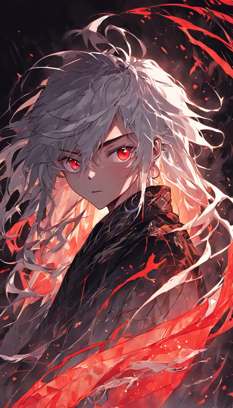 (black background:1.4),(Silhouette of a boy head, Red Eyes, colorfull long white hair, Oriental elements, in the dark),(Chinese illustration:1.3,paper art:1.3, Quilted paper art:1.2),( reasonable design, Clear lines, High sharpness,Best quality, Very detailed, Masterpiece, movie light effect, 4K )