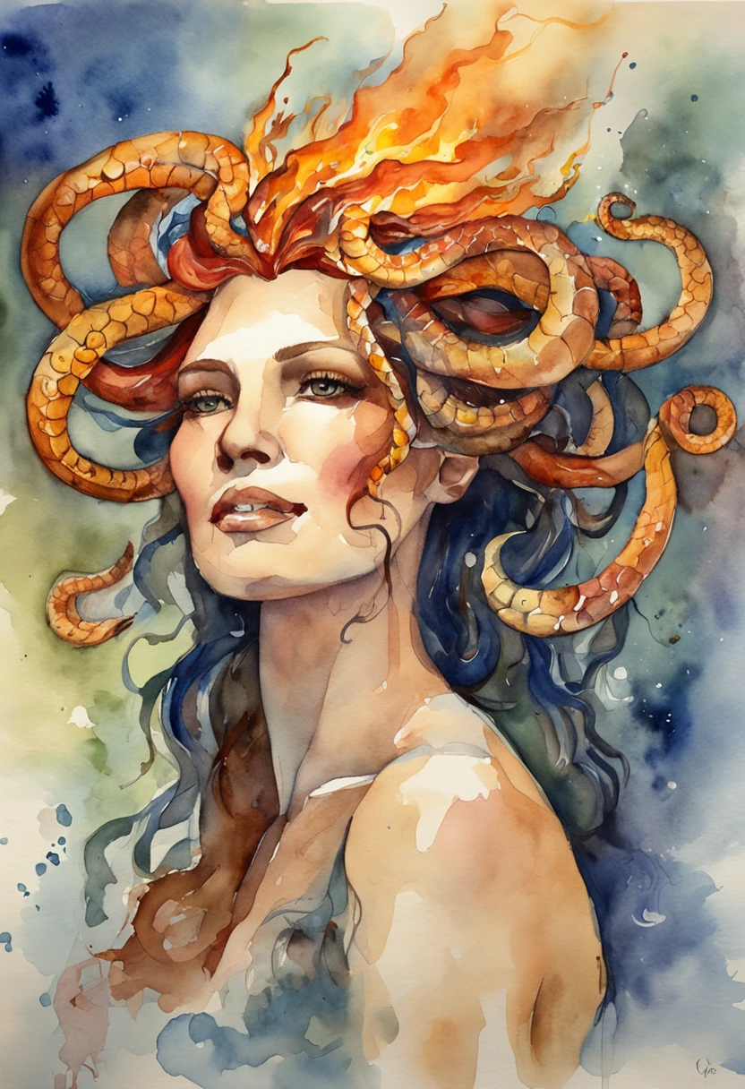 Medusa breathing fire