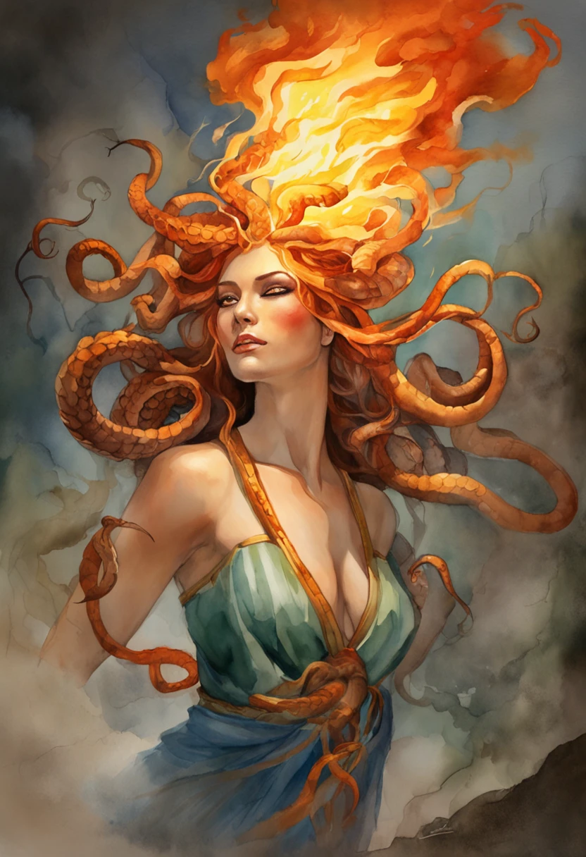 Medusa breathing fire