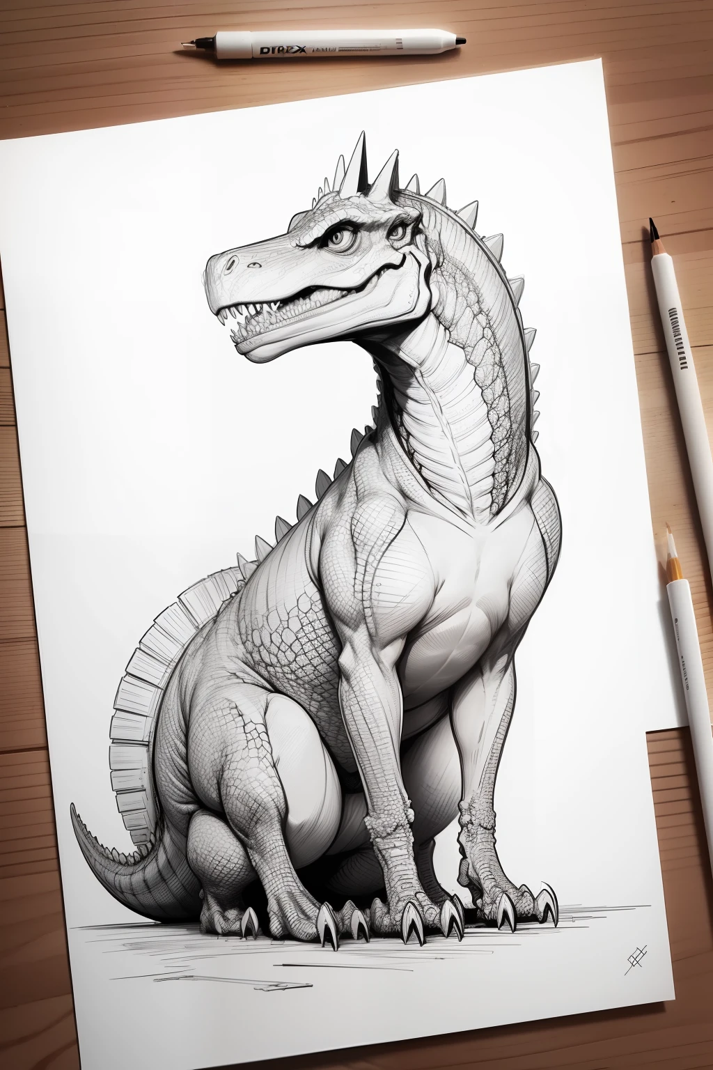 Sketch art for Tyrex Dinosaur coloring book pages, desenhos para colorir, branco completo, fundo branco, corpo inteiro, Sketch style, corpo inteiro (((((fundo branco)))), use apenas contorno., estilo de desenho animado, arte de linha, livro para colorir, arte de linha limpa, fundo branco, sketching style