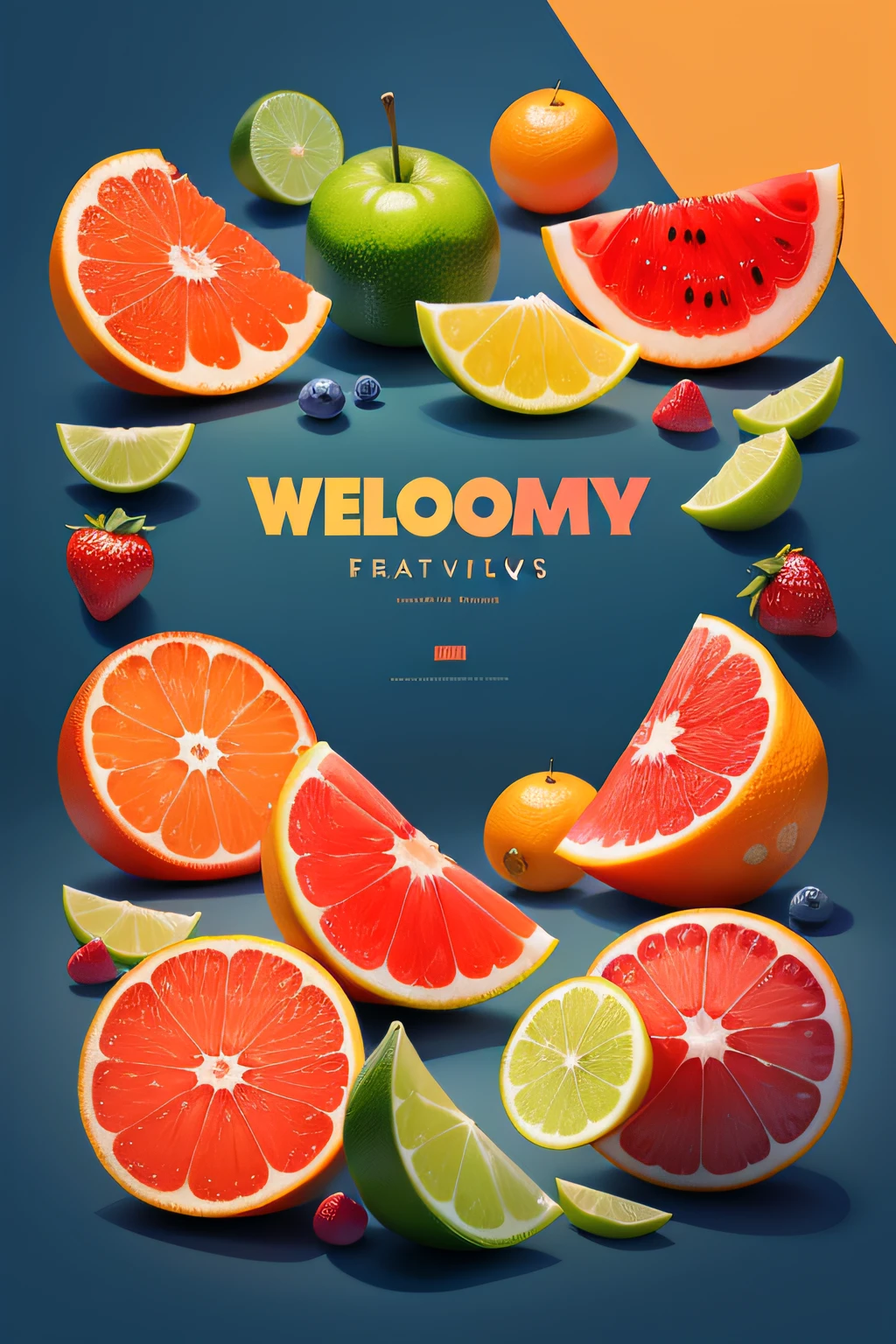 Welcome to a summer fruit feast！Refreshing and juicy fruits await you here。We use cheerful colors and vivid illustrations，It shows the deliciousness and natural beauty of each fruit。

Welcome to the great collection of fruits of summer in this hot season，The fruits gave us endless coolness and moisture。morango、water melon、The orange、Various fruits such as grapes pop up on the paper in our illustrations，Their deliciousness and diversity are showcased。

Vibrant design We used bright colors and smooth lines，Illustration showing fruit