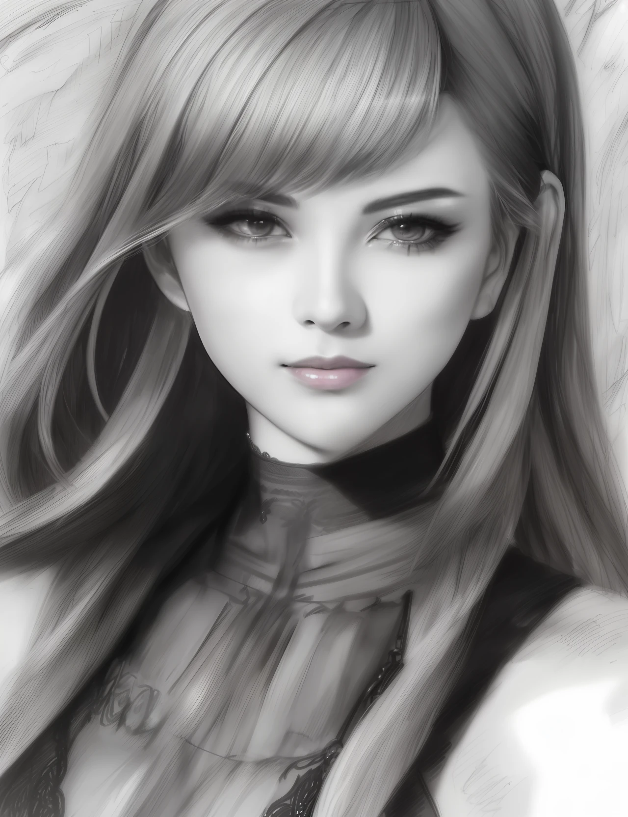 (masterpiece, top quality: 1.2), ultra detailed, cinematic lighting, HDR, sketch, portrait, sketch, ((((Detailed pencil drawing)))), one beautiful woman, upper body, 25 years old, slim body, cute smile, impressive, margins, inspiration, dynamic angle, black skin