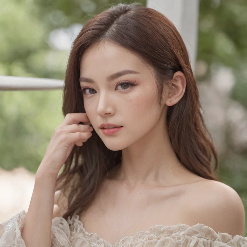 ，masutepiece, Best Quality，8K, 超A high resolution，Real Lights and Shadows，（Realiy，realisticlying)，(beautidful eyes:1.2，Look into the camera)，True skin texture，summer clothing，High-end luxury and beautiful environment，Scenic beauty，Oriental Beauty、the night:1.5，Look: River，standing on a bridge