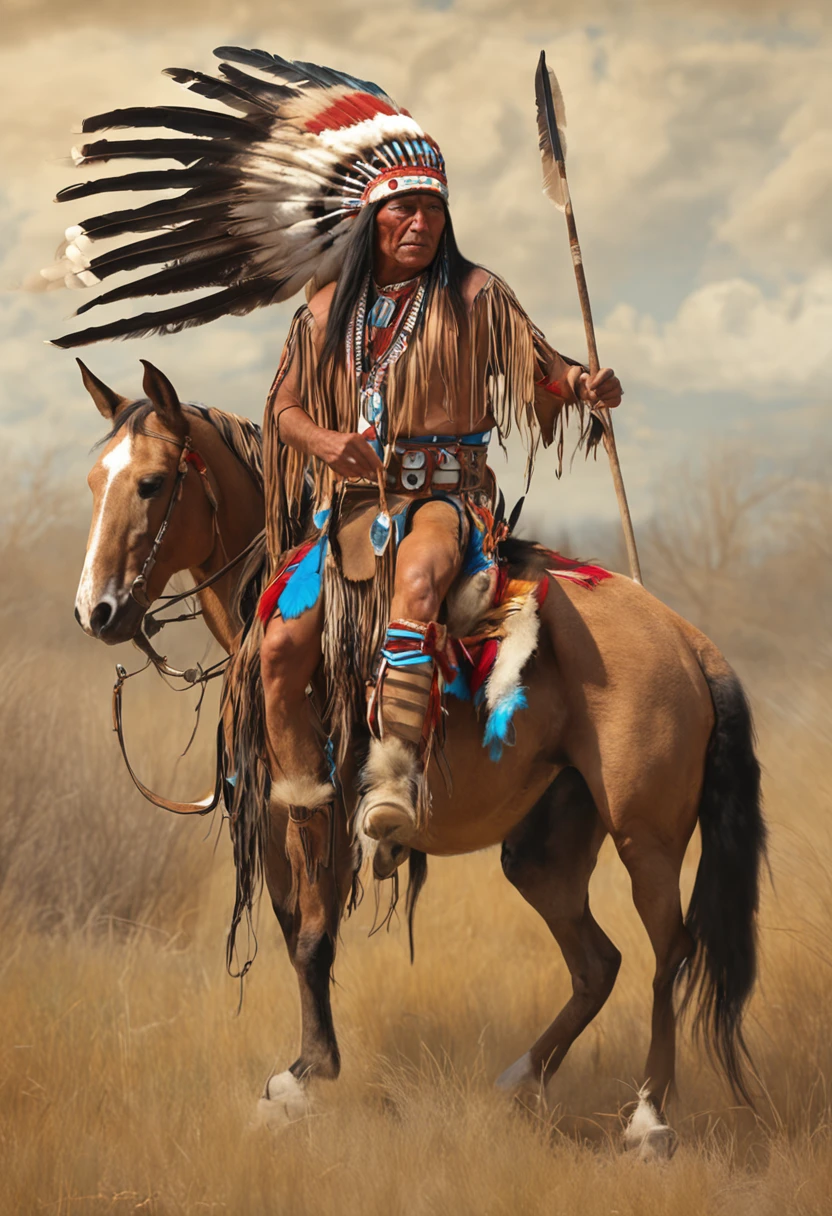 painting of a man on a horse with a native american headdress, : native american shamen fantasy, native american art, native american, native art, native american warrior, a native american warrior, indian warrior, horse warrior, inspired by George Catlin, native american folk art, spirit warrior, inspired by Karl Bodmer, goddess of the hunt and the moon, indigenous