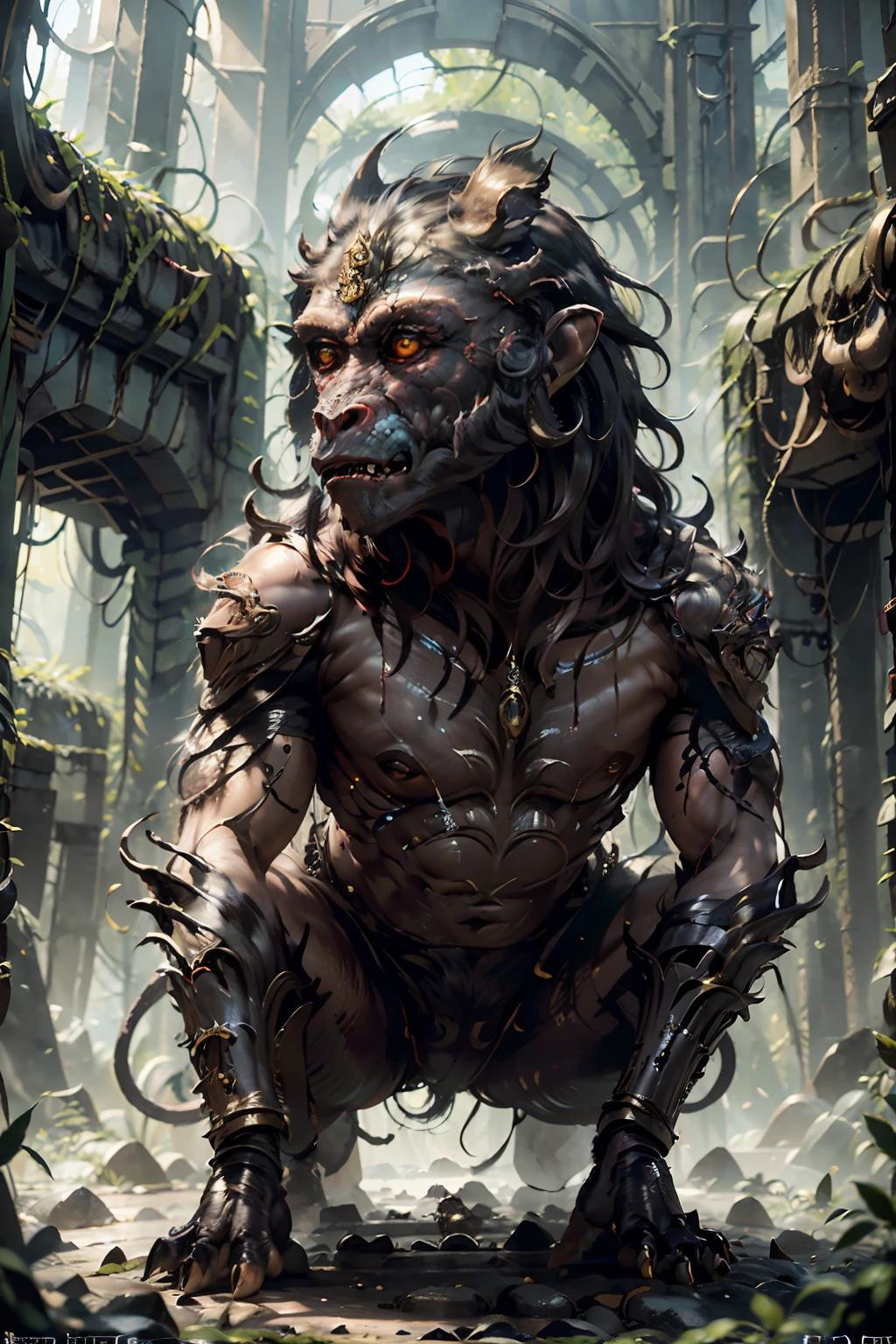 monky, full body, Illustration, cinematic light, high resolution, best quality, ultra detailed, masterpiece,