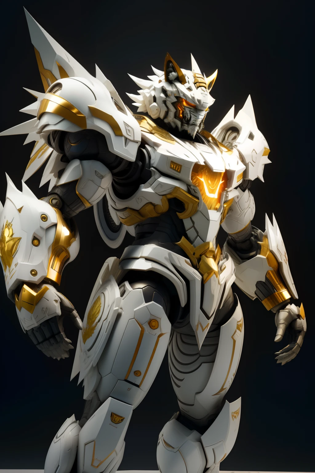 Super cute furry white tiger warrior in armor、realisitic、4K、ultra-detailliert、 vray rendered、unrealengine、Mid-Journey Art Style