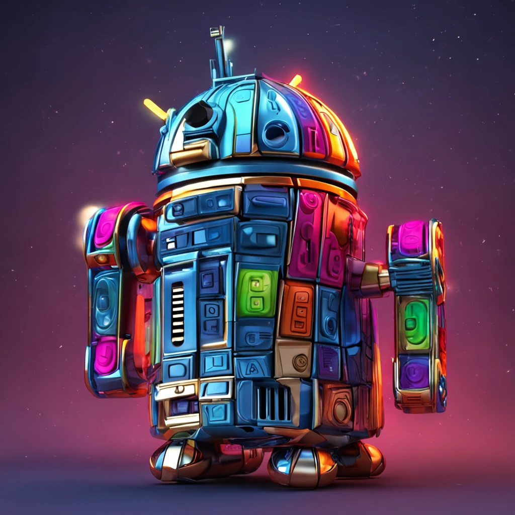 droid,a rubik's cube,bow and arrows