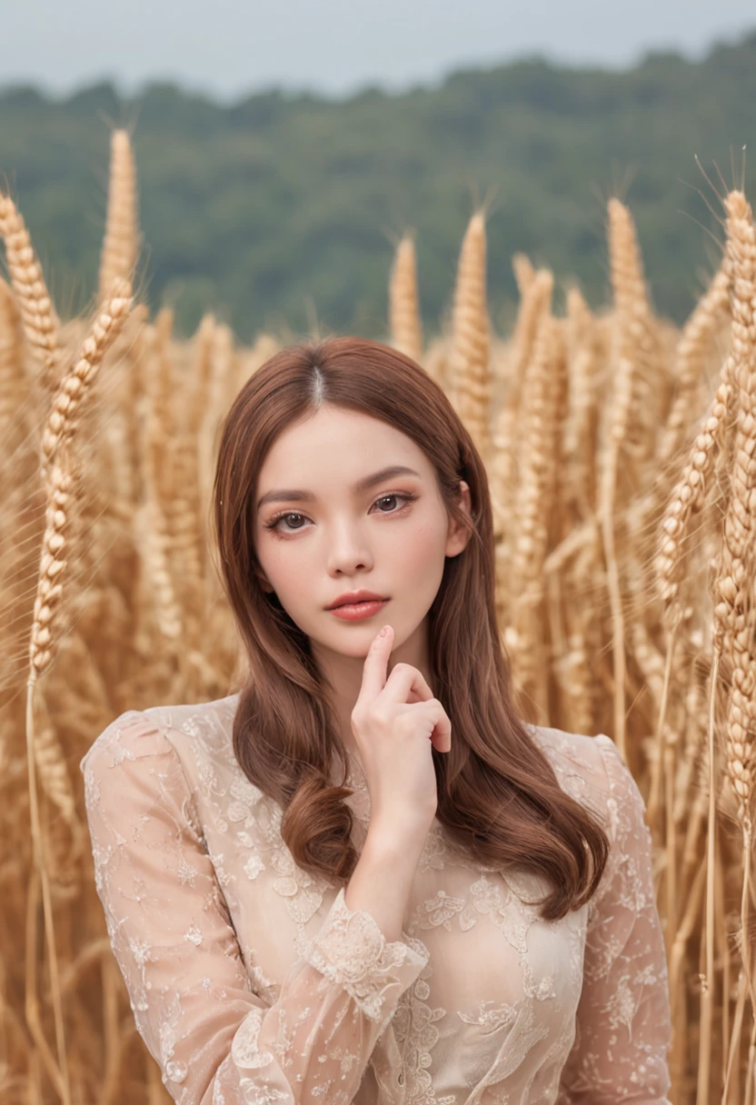 Wheat-colored pantyhose,Flesh-colored stockings,Flesh-colored stockings,Super detail,Anatomically correct,ccurate,One-piece suit,Physical coordination,Photo portrait,slender thigh,Delicatemakeup,Tong Liya