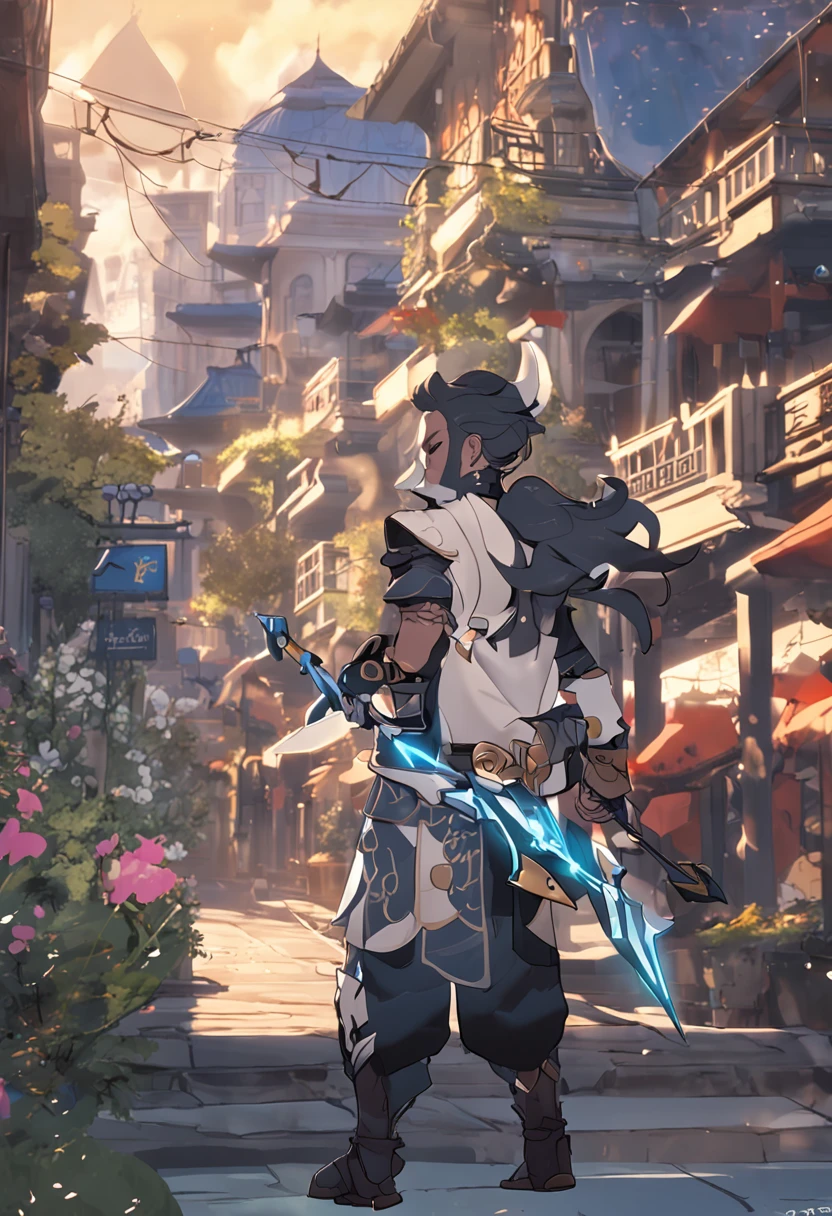 The Thunder spear character in Genshin turns back on the charming boulevard