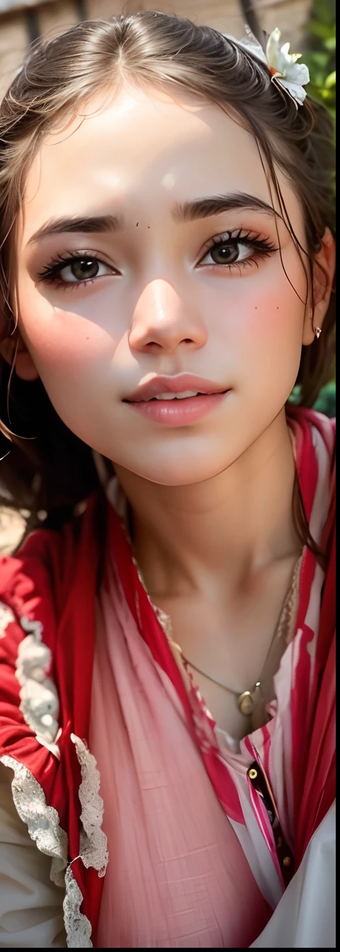 good quality photos a cute-faced woman without a bra in the garden bentuk area kemaluan terlihat jelas
