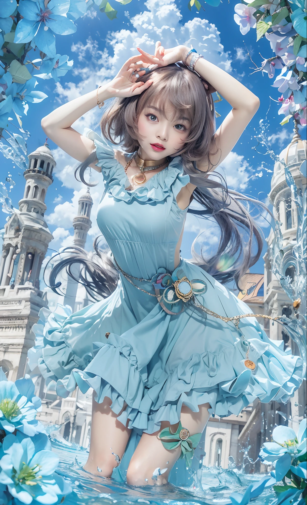 (Best quality, 8k, 32k, Masterpiece, UHD:1.2),Photo of Pretty Japanese woman, large breasts, very short bob hair,upper body,face focus,oversized_sweater, necklace, simple background, from above, looking at viewer,