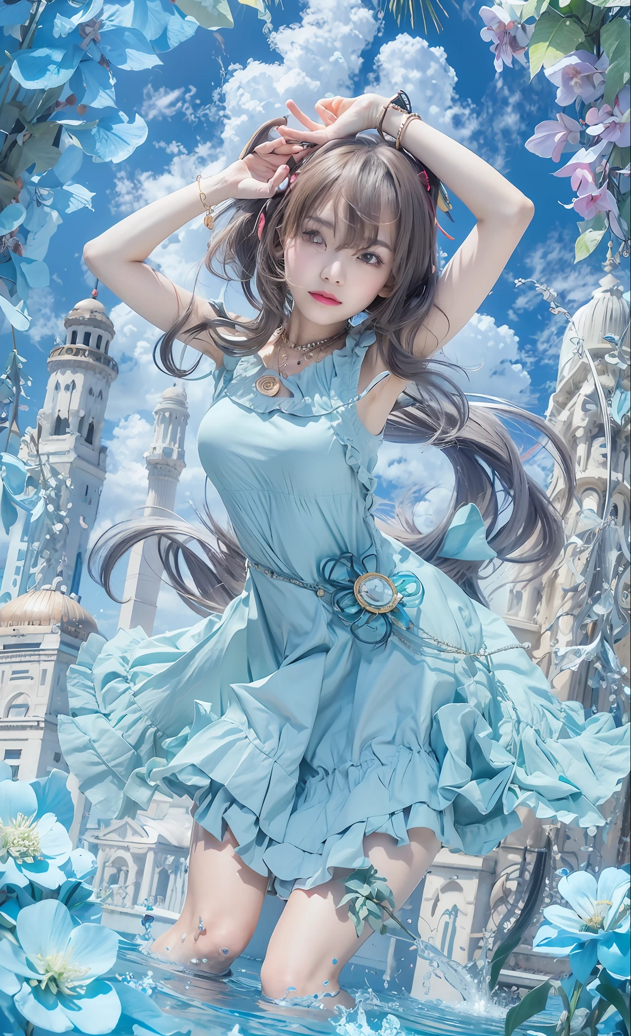 (Best quality, 8k, 32k, Masterpiece, UHD:1.2),Photo of Pretty Japanese woman, large breasts, very short bob hair,upper body,face focus,oversized_sweater, necklace, simple background, from above, looking at viewer,