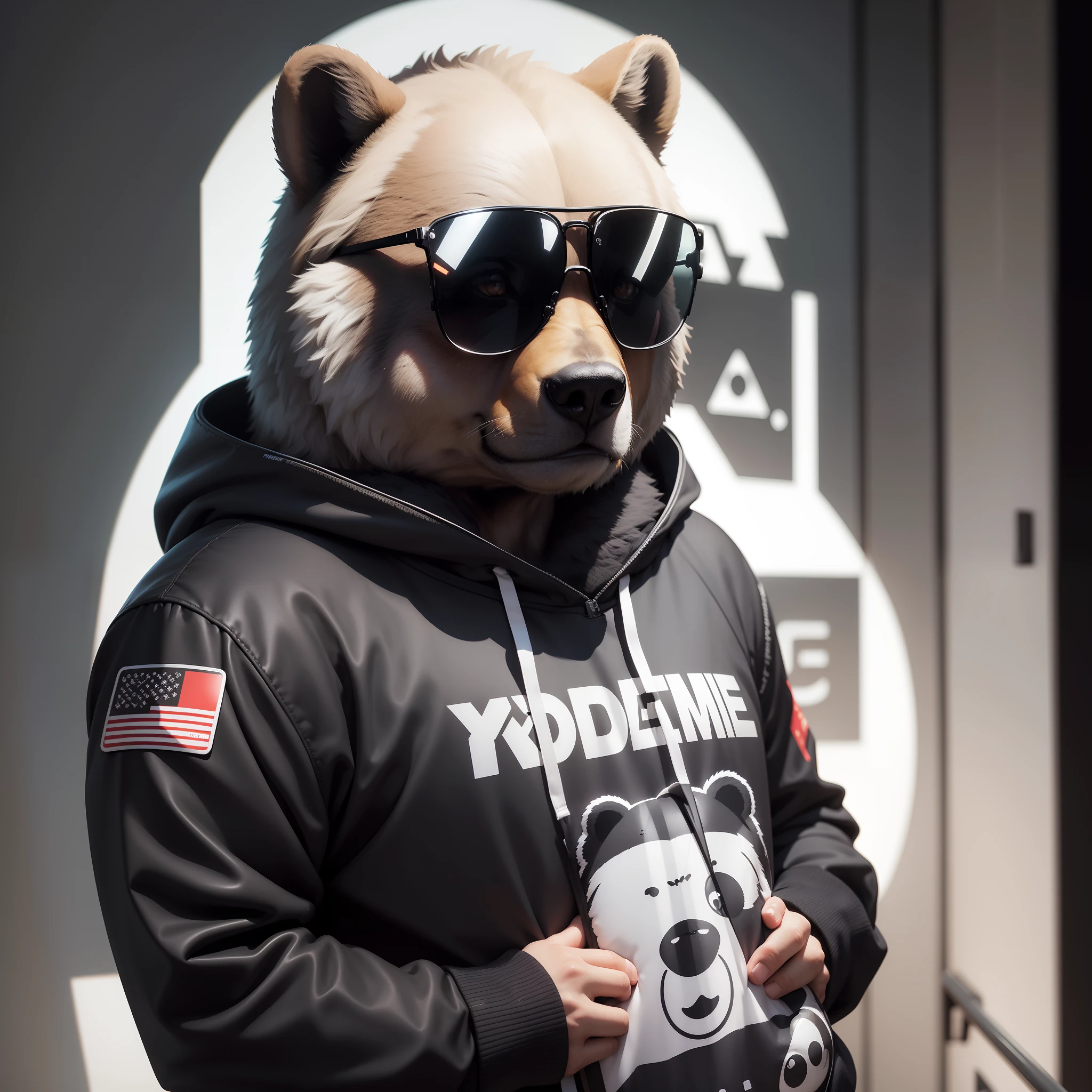 A black and white image of a bear with sunglasses, ( bear wearing sunglasses, Reddit, foto de perfil do discord, emote twitch, discord emoji, poser, urso zangado, Aaa, ( ( pontilhamento ) ), Telegrama Sticker, Discord PFP, Altamente votado, urso, por :5 sexy: 7, cara fria, Tkmiz, meme do reddit, Sf