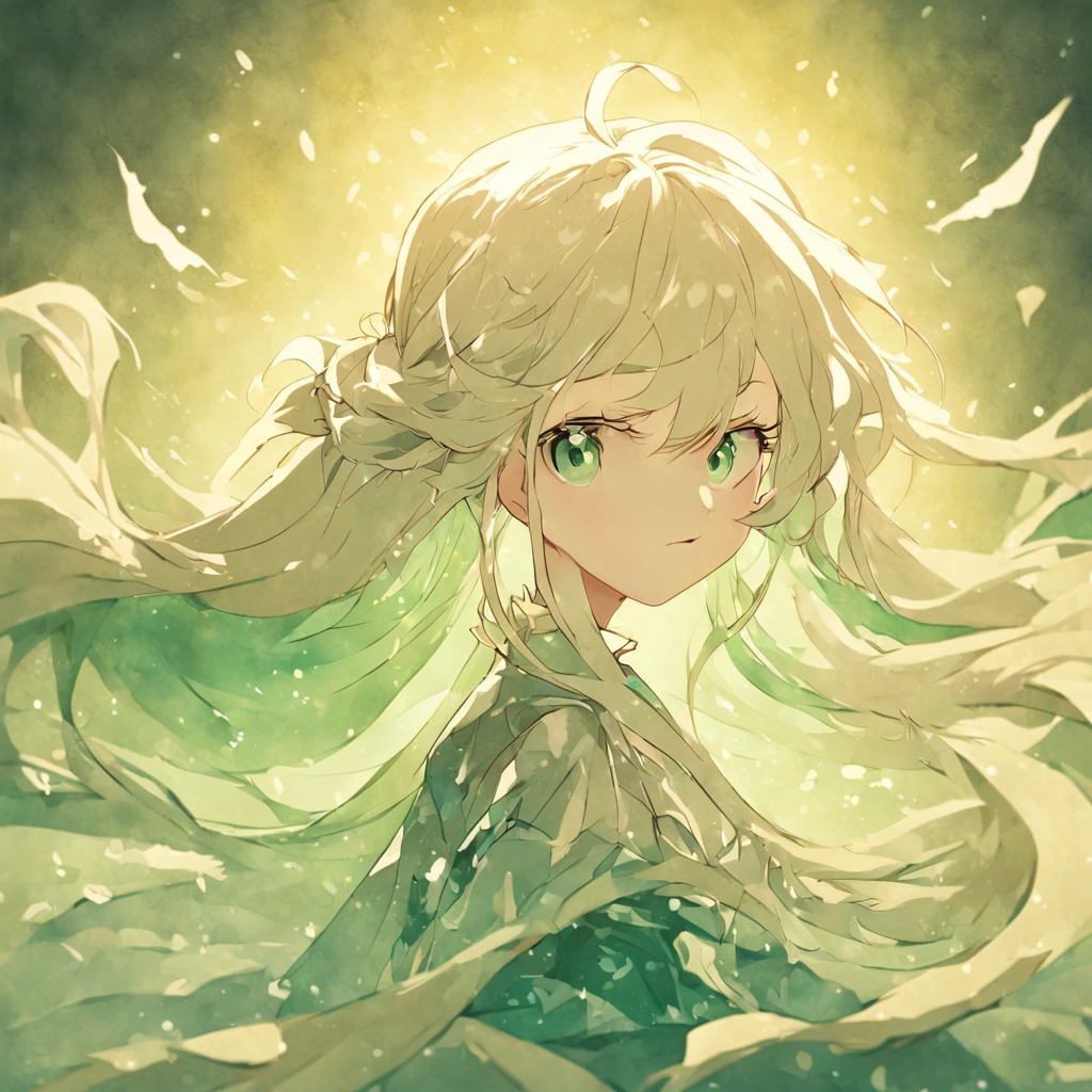 (White background:1.4),(Silhouette of a girl's head, watery big eyes, Long white-blond hair,dual horsetail，green bow，happy grin )，(Chinese illustration:1.3，paper art:1.3, Quilted paper art:1.2),( reasonable design, Clear lines, High sharpness,Best quality, Very detailed, Masterpiece, movie light effect, 4K )