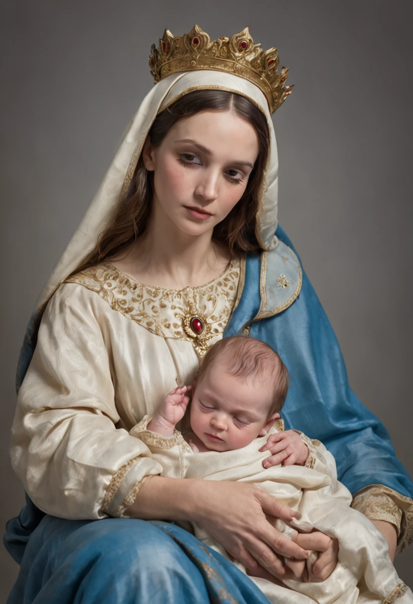 (((Holy virgin mary mystical rose-black and Jesus. . IN CUSTOM METALLIC COLORS mayan blue russian costume))) luminoso, obra maestra, (Mejor calidad: 1.2), (super fine: 1.2), illustration, (extremadamente delicado y hermoso: 1.2), movie angle, flotante, (Hermoso detalle ojo: 1.1), (detalle de luz: 1.1), Movie Lights, Cielo delicado, ojos azules, (cola de caballo alta: 1. 1), capa, Ojeteador, cielo estrellado, (light particles: 1.1) Dibujo, flor. (obra maestra), (Mejor calidad), (fotorrealista:1.3), 8k, textura de piel detallada, Textura de tela detallada, hermoso rostro detallado, detalles intrincados, ultra detallado (Cuerpo completo:1.2)
Traducido con DeepL.con (Free version)