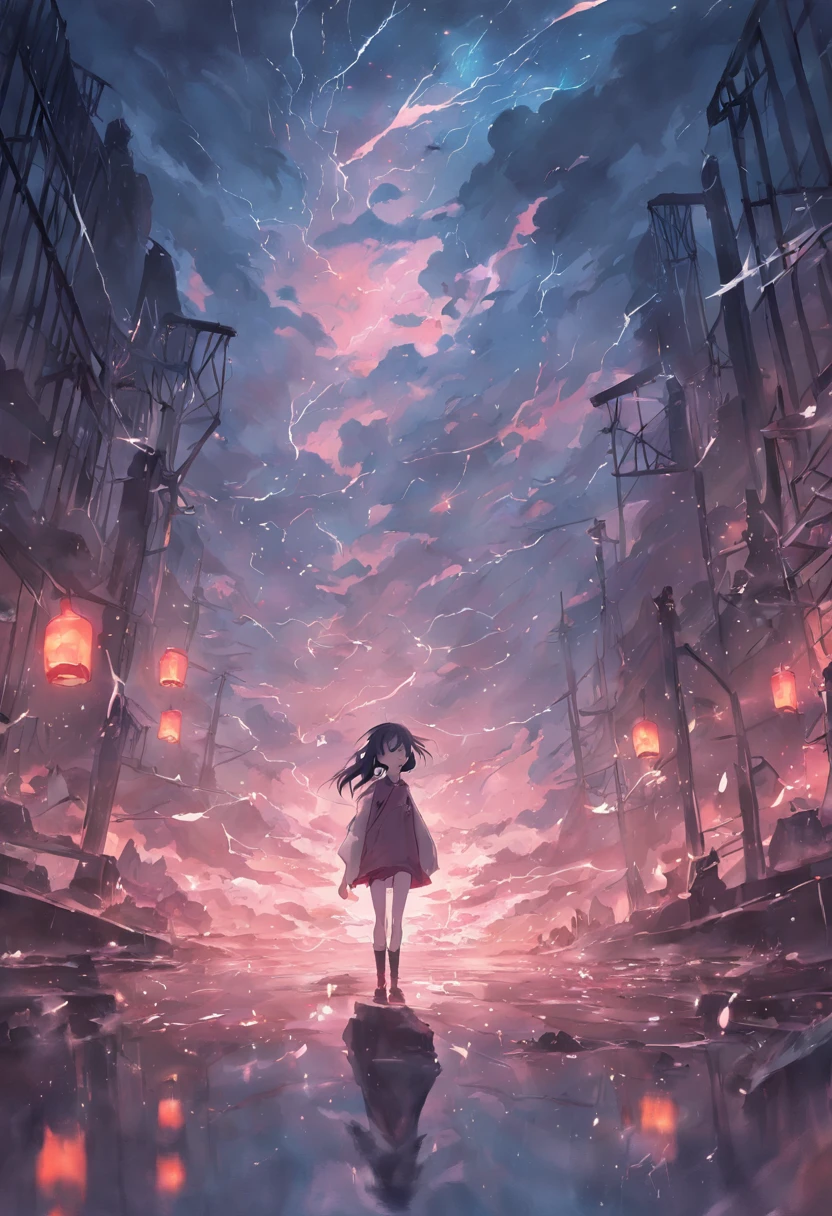 Gloomy and dim sky,violent storm,the sea,There are no characters
