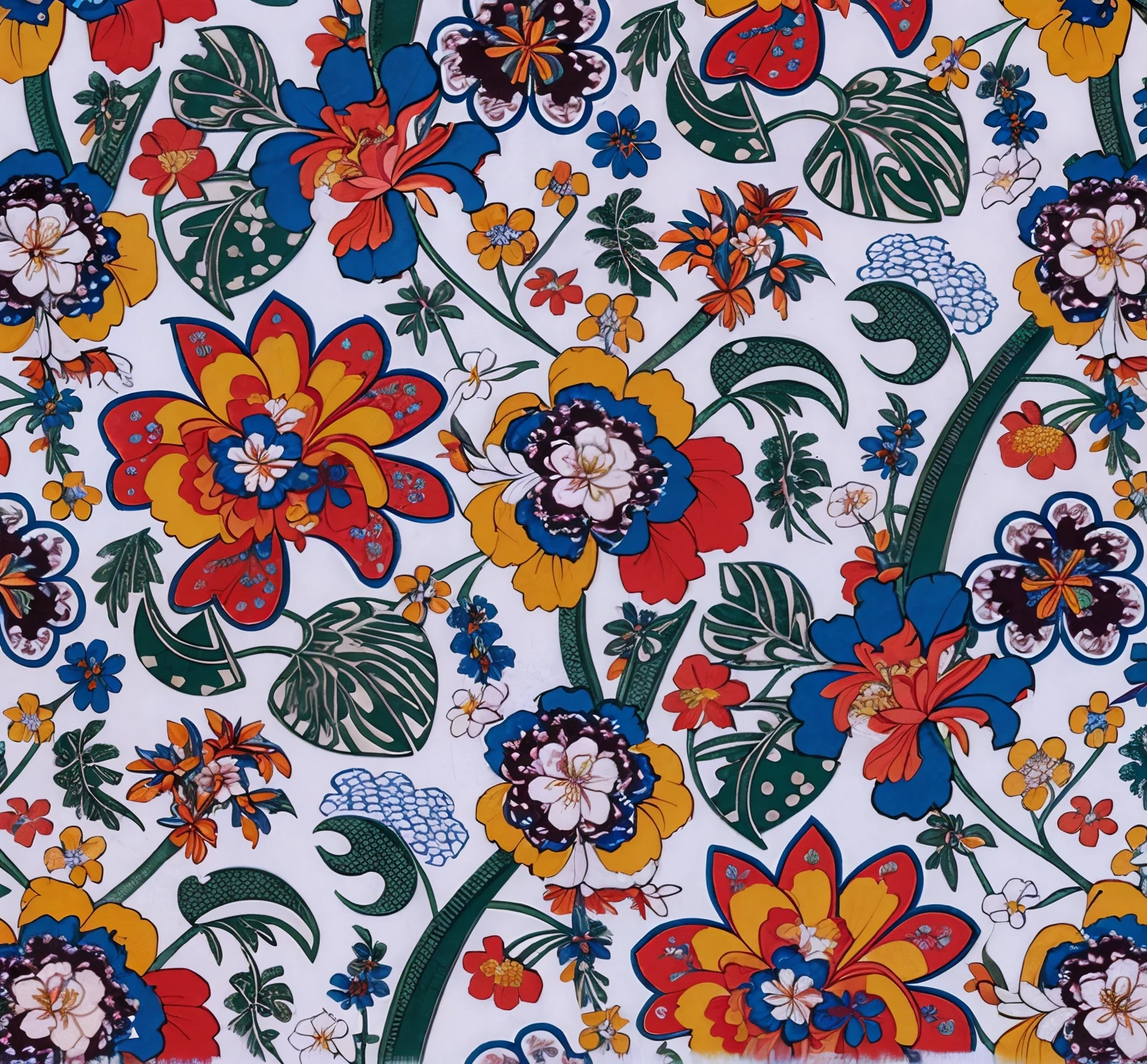 a close up of a pastel colorful floral pattern on a white background, floral pattern, garden flowers pattern, floral flowers colorful, detailed patterns pop art, seamless pattern design, flower power motifs, summer color pattern, repeating fabric pattern, floral patterned skin, floral motives, tropic plants and flowers, background chaotic flowers, repeating pattern. seamless, floral wallpaper, pop art patterns