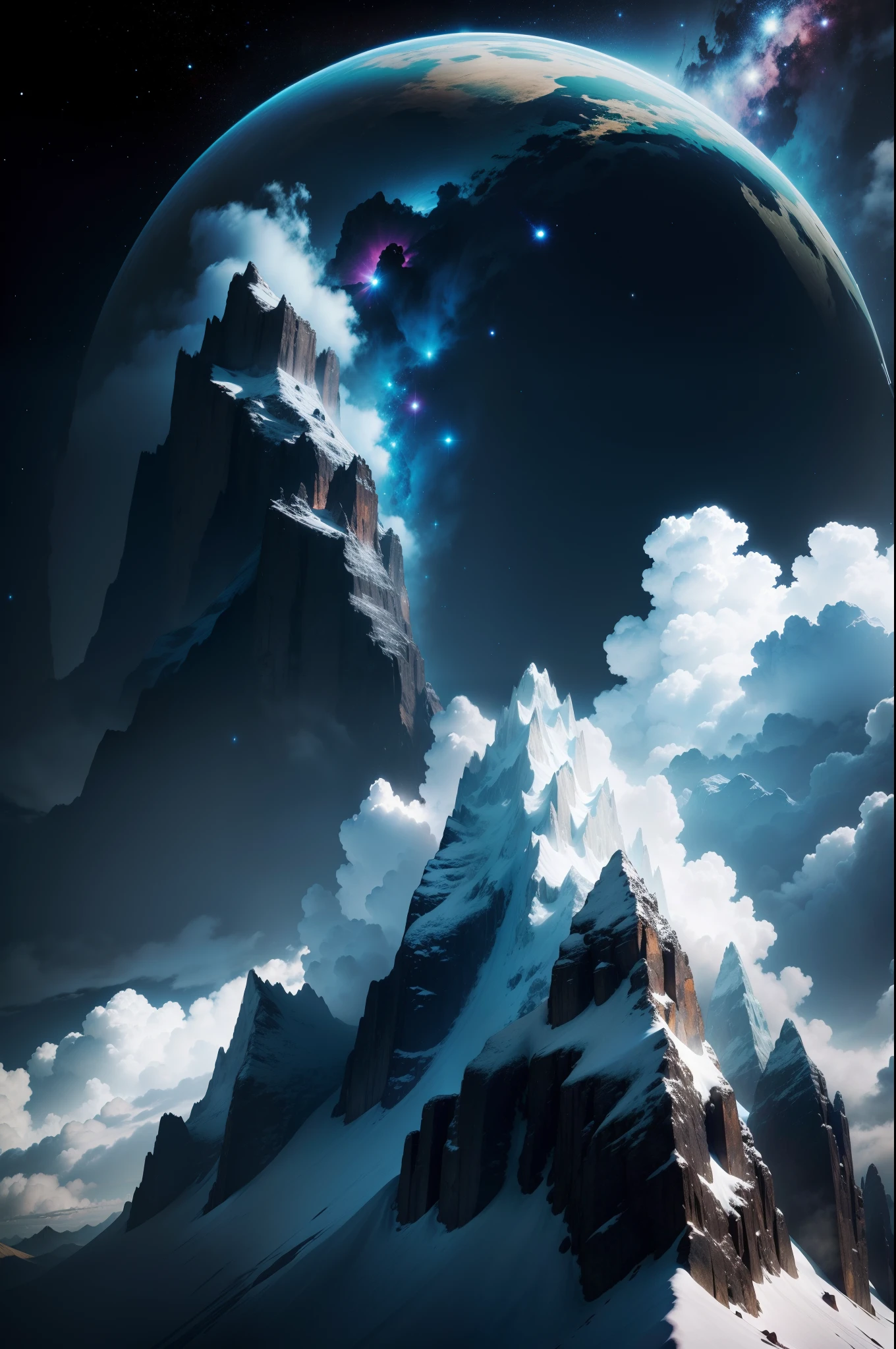 mountain outer space