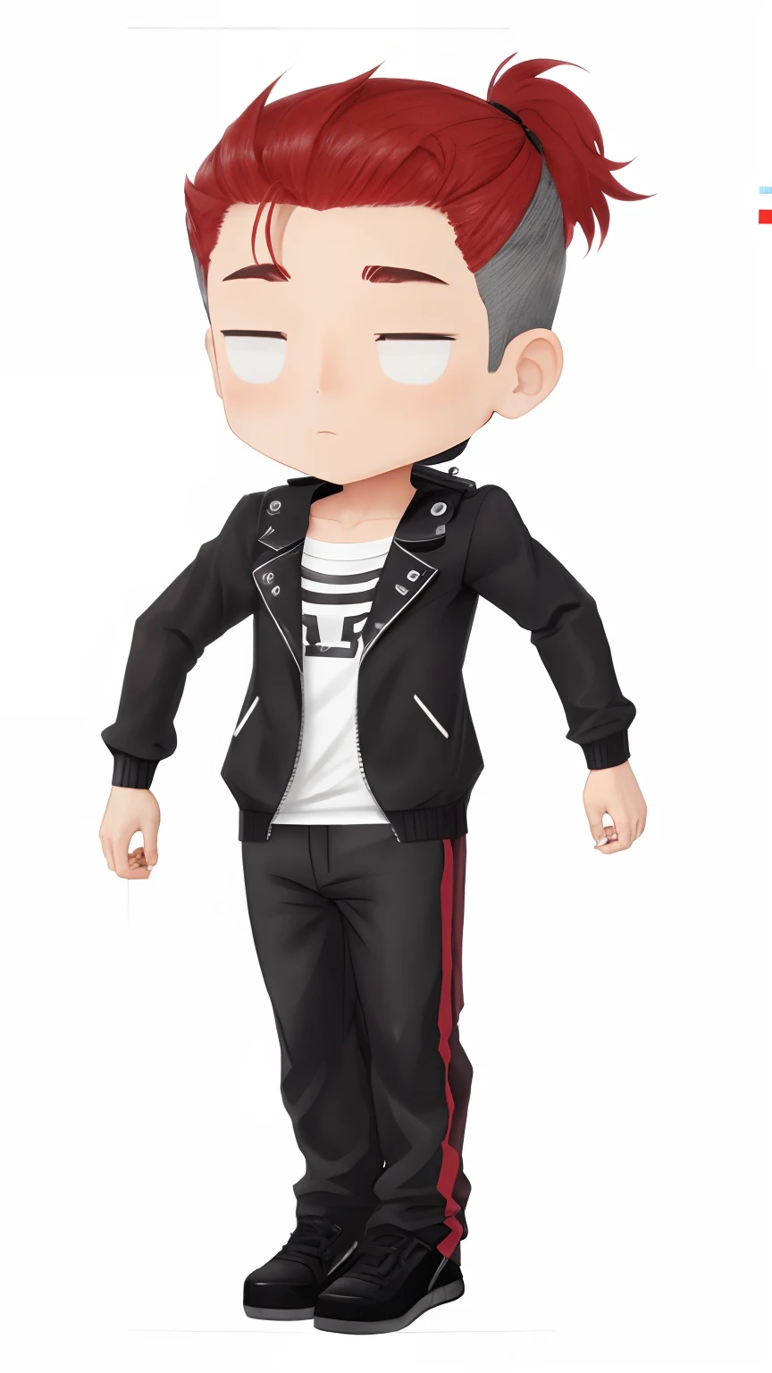 A male，low-contrast, Plain fabric，