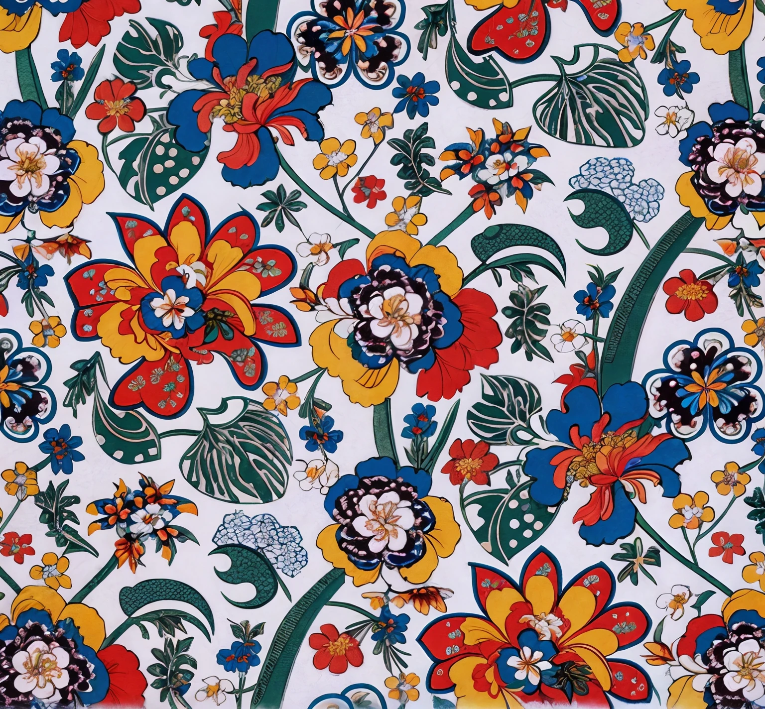 masterpice, a close up of a pastel color floral pattern on a white background, floral pattern, garden flowers pattern, floral flowers colorful, detailed patterns pop art, seamless pattern design, flower power motifs, summer color pattern, repeating fabric pattern, floral patterned skin, floral motives, tropic plants and flowers, background chaotic flowers, repeating pattern. seamless, floral wallpaper, pop art patterns, by josef frank