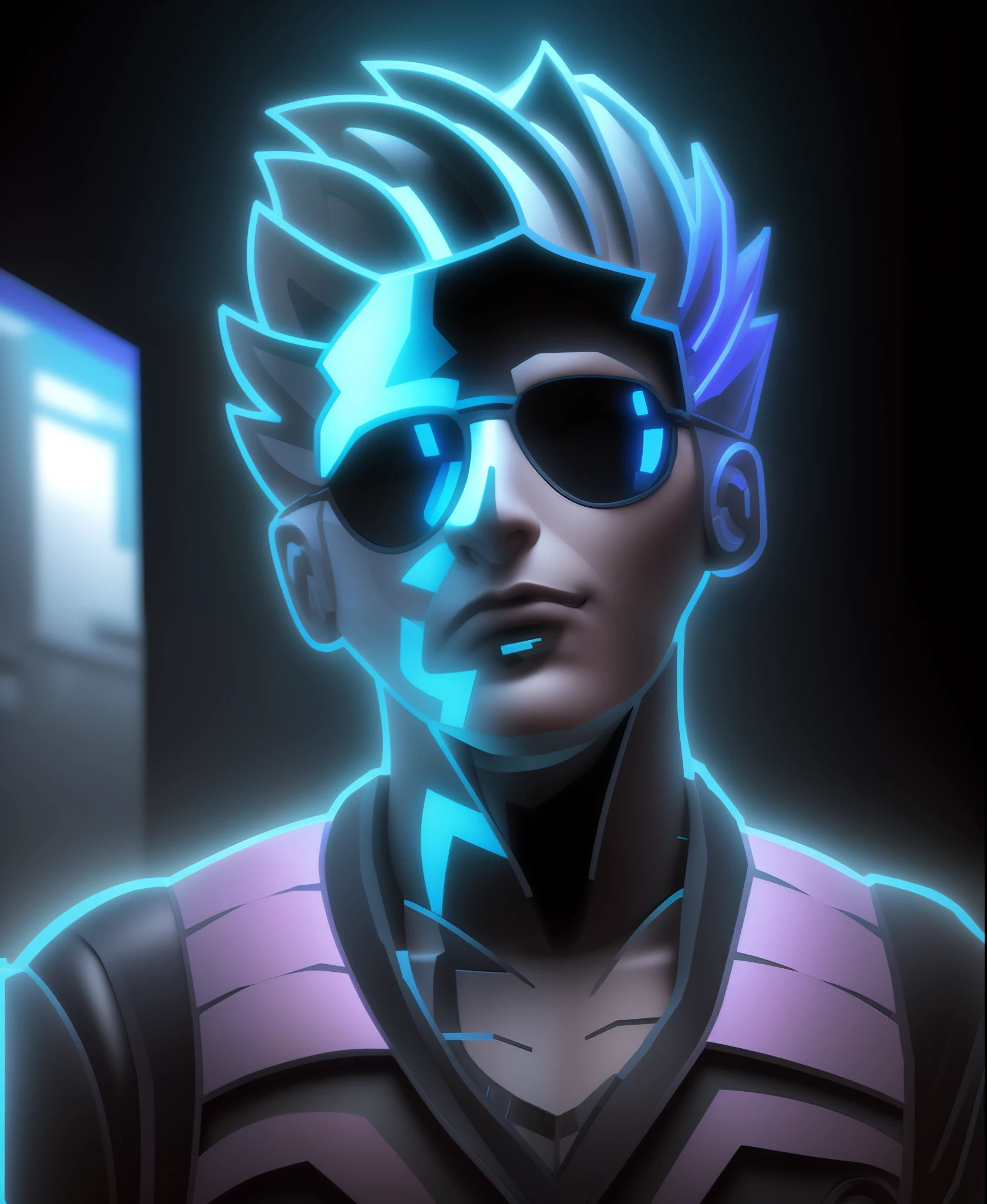 3d logo, cyberpunk