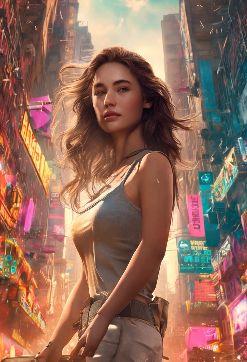 (8k, RAW photo, best quality, masterpiece:1.2), (realistic, photo-realistic:1.37), ultra-detailed, ultra high res,1 girl,looking at viewer,beautiful detailed face,smile,narrow,(slim waist:1.3),shirt, beautiful detailed skin, skin texture, floating hair,professional lighting,