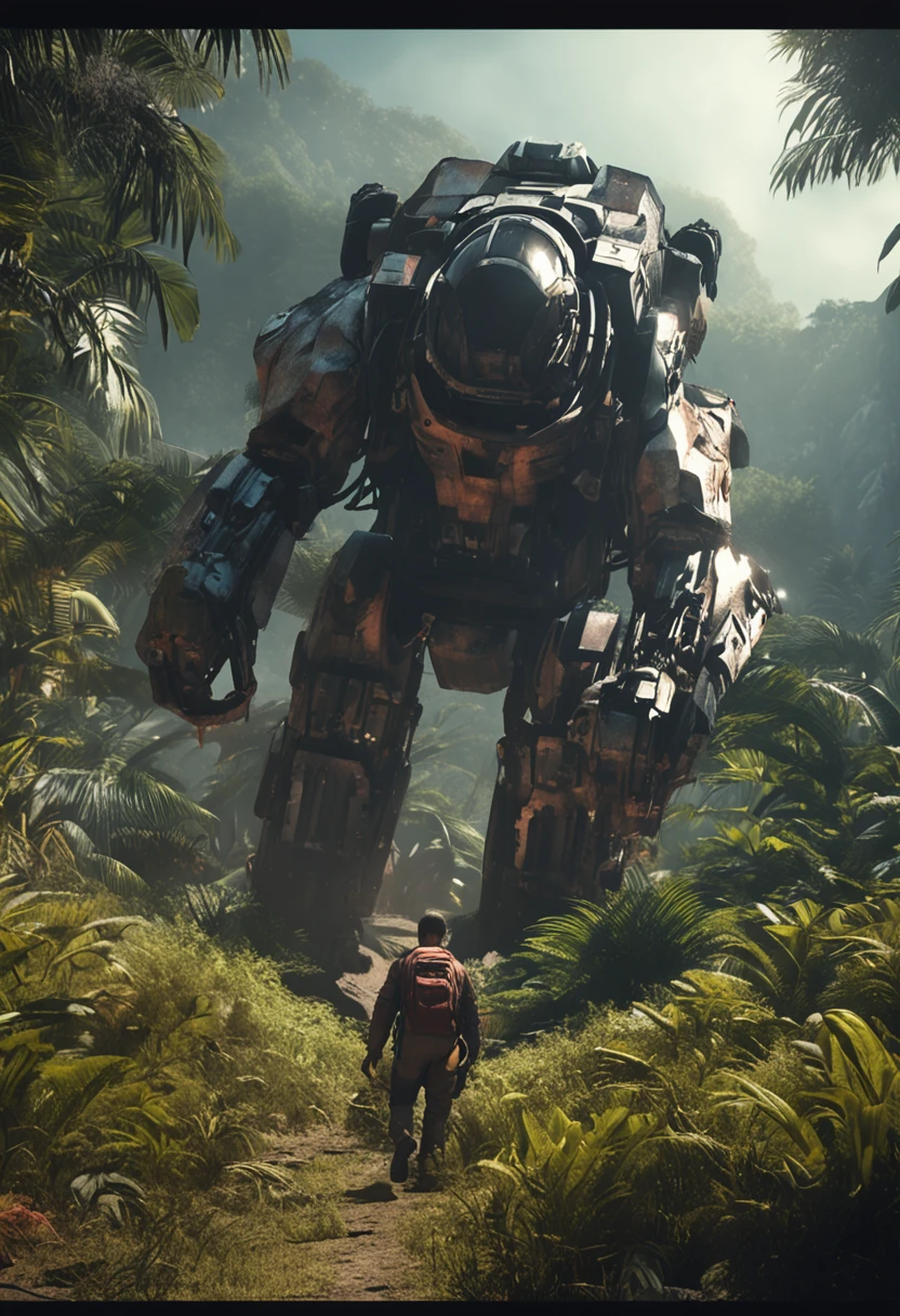 Astronaut walking in the jungle, sony a7r, 50mm lens, morningglow, 8K,of a real,Facial features are carefully depicted,Realistic skin texture,Dark style,depth of fields,high light,Real light,Ray traching,oc rendered,Hyper-realistic,best qualtiy,8K,Works of masters,super-fine,Detailed pubic hair,Correct anatomy,sharp focus on eyes,Bokeh,Facial features are carefully depicted