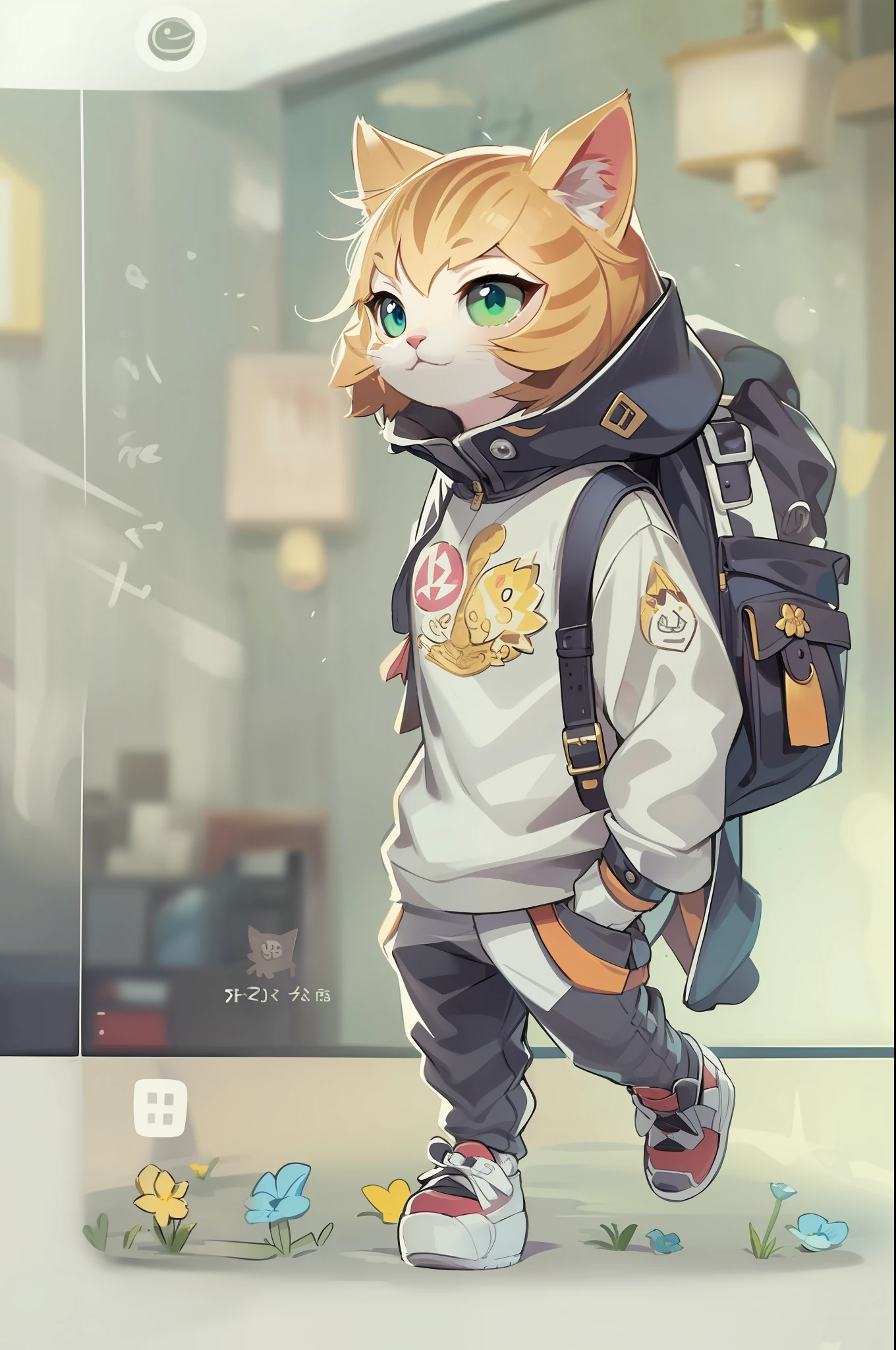 ((Awesome Backgrounds 1.5))((Best quality1.2))、((Masterpiece 1.2))、((Fashionable clothes))、((Take a cute cat 1.5))、nice background、