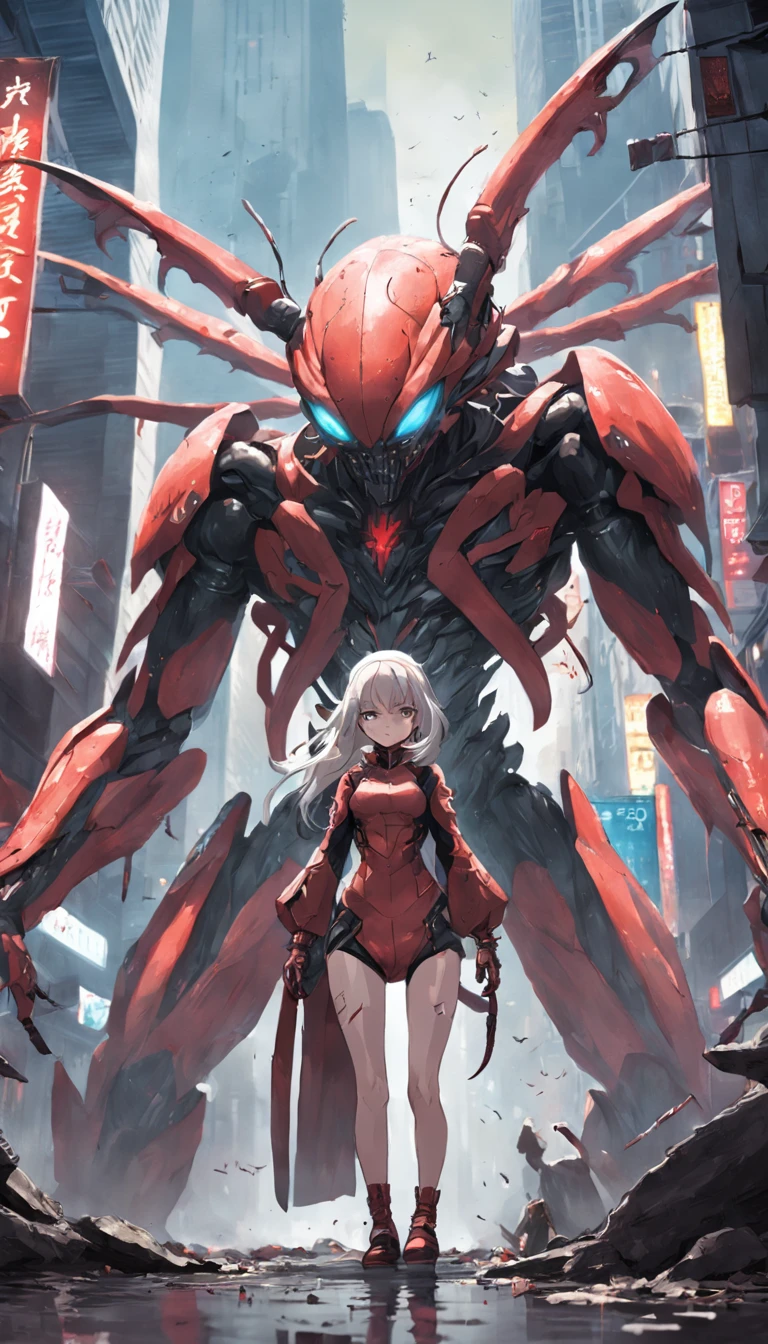 Cinematic graphics,Invading aliens,Invasive insects,8 legs,uncanny,blood vess,,Murderous,Full body like,combats,The city was destroyed,of a real,Facial features are carefully depicted,Realistic skin texture,Dark style,depth of fields,high light,Real light,Ray traching,oc rendered,Hyper-realistic,best qualtiy,8K,Works of masters,super-fine,Detailed pubic hair,Correct anatomy,sharp focus on eyes,Bokeh,Facial features are carefully depicted