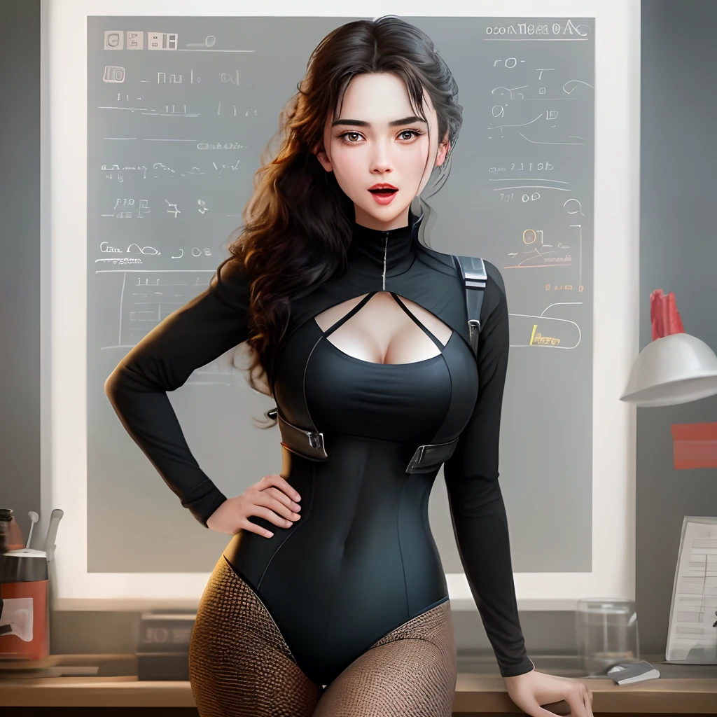 His face was slightly red，A coquettish look，Slim figure，female pervert，Transparent tights，Stick out your tongue，quadratic element，mediuml breasts，Hardly any clothes，