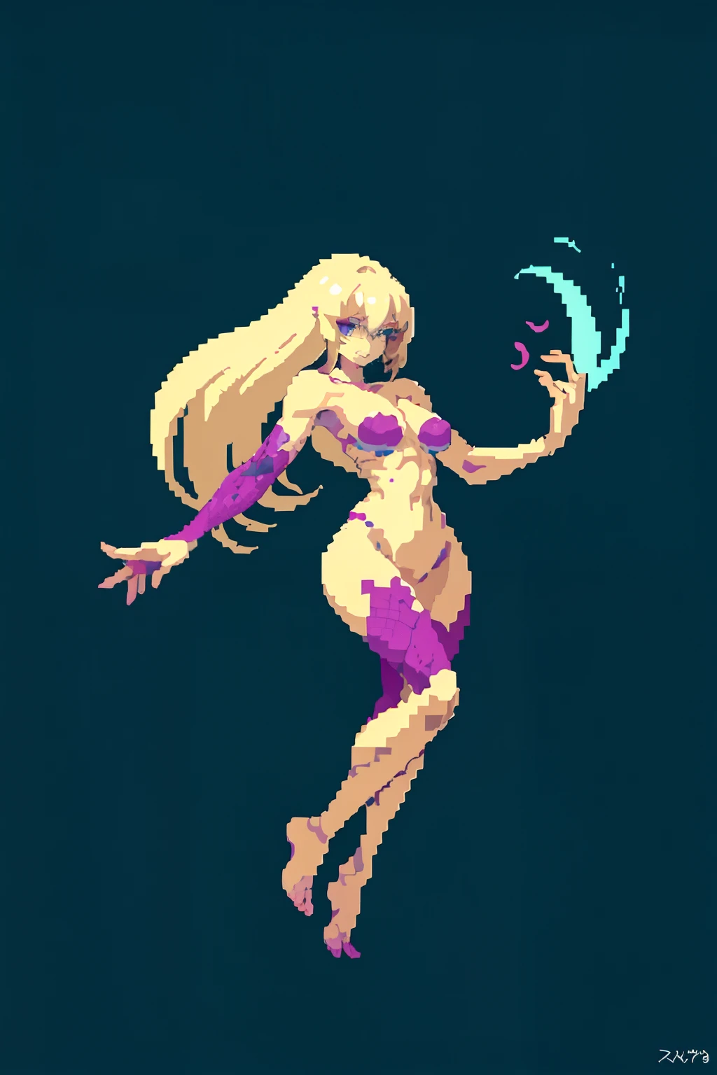 masterpiece, top quality, best quality), pixel,pixel art, 1 nude monster, hairy, fullbody