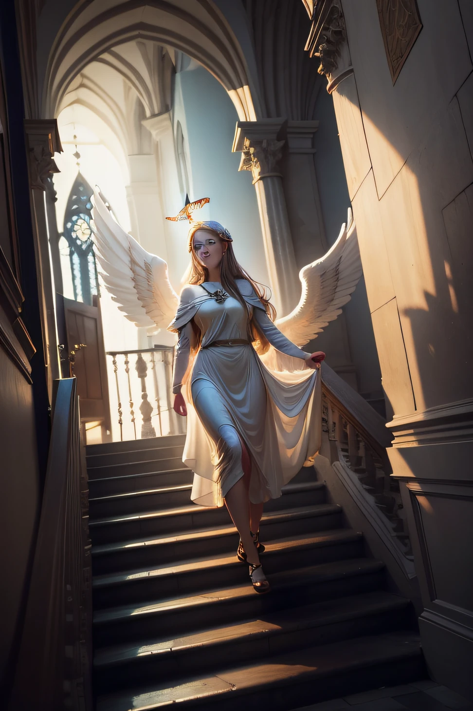 An angel descending from Ceú