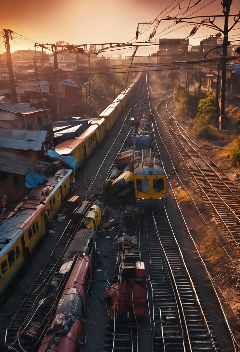 3 children playing on high voltage wire on passenger train line causes accident and train goes off the tracks
