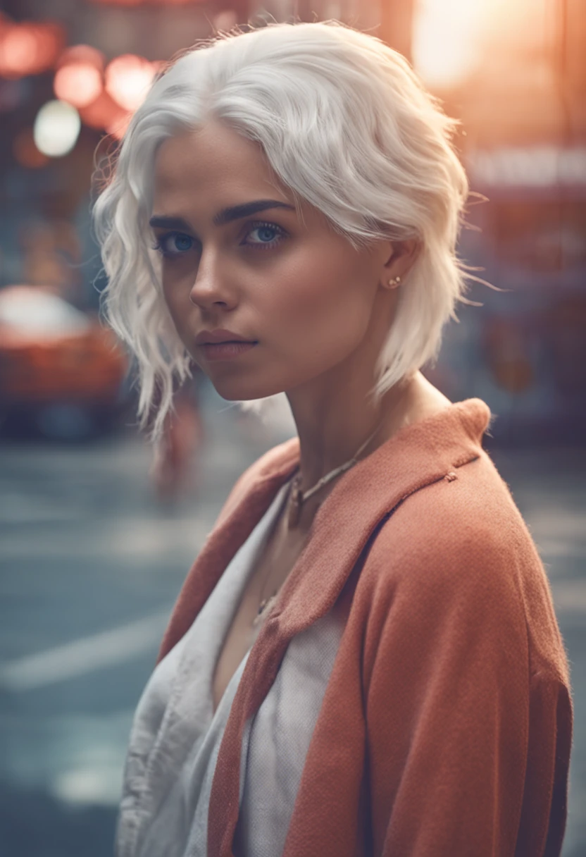 white color hair,Sweet girl,fullnude