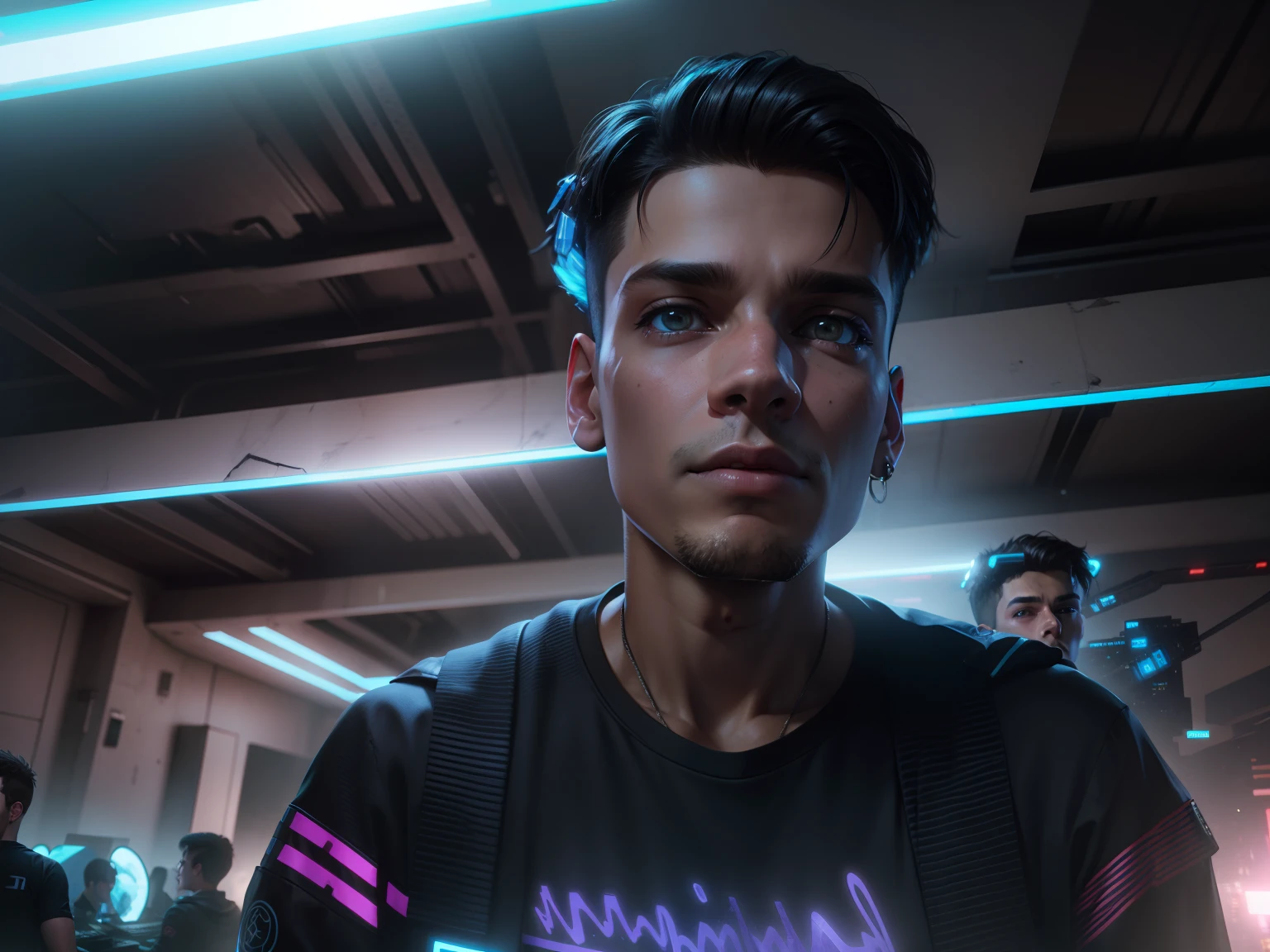 cyberpunk , background change 3d ,real like face, 8k ultra realistic ,teenager boy