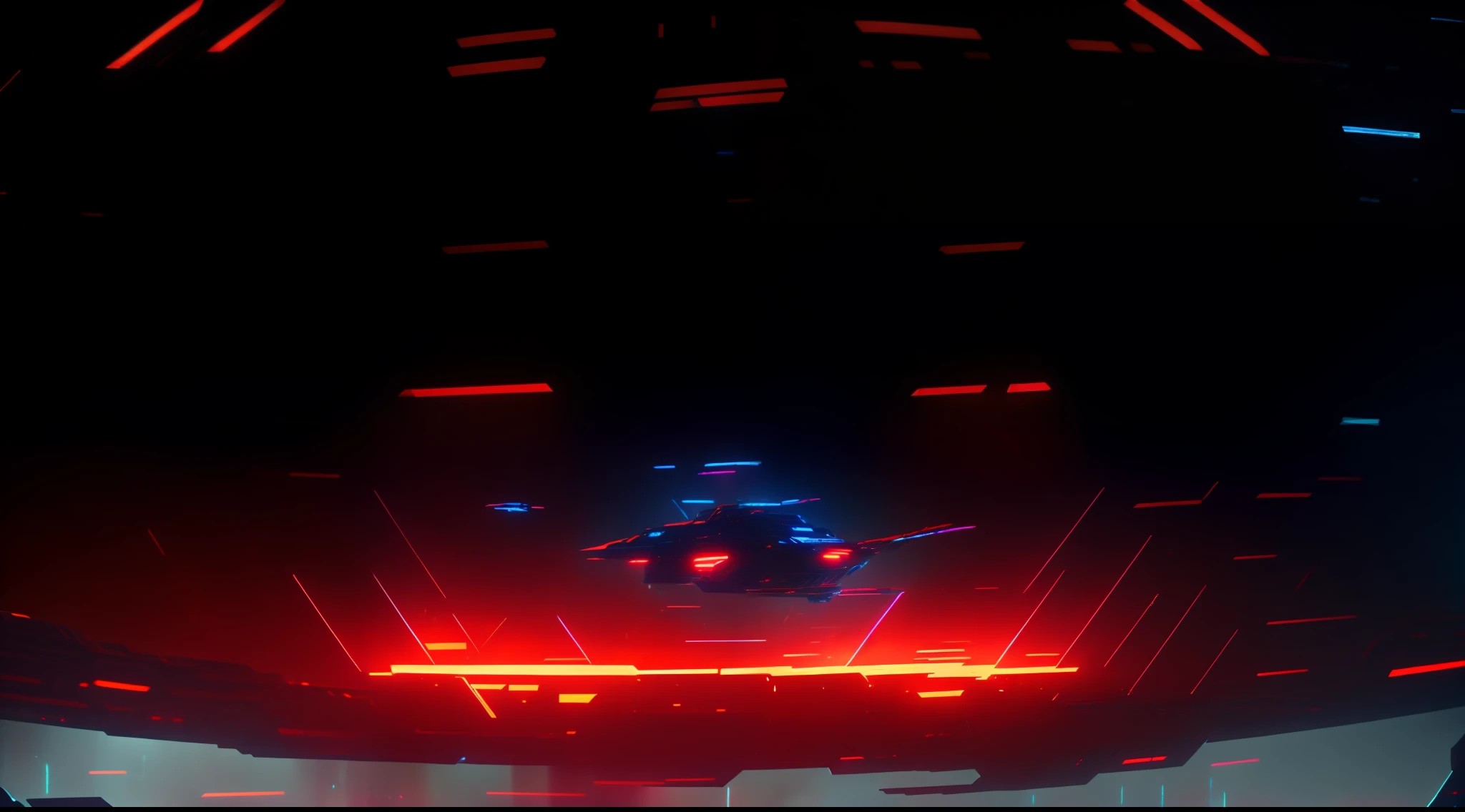 Close-up of the spaceship, glowing interior components, ambient lighting from top, luminous cockpit, detailed ambient lighting, Futuristic product shooting, red and cinematic lighting, daniel maidman octane rendering, red neon lights inside it, mysterious ambient lighting, stunning visuals with rtx on, indoor background, the console is tall and imposing
