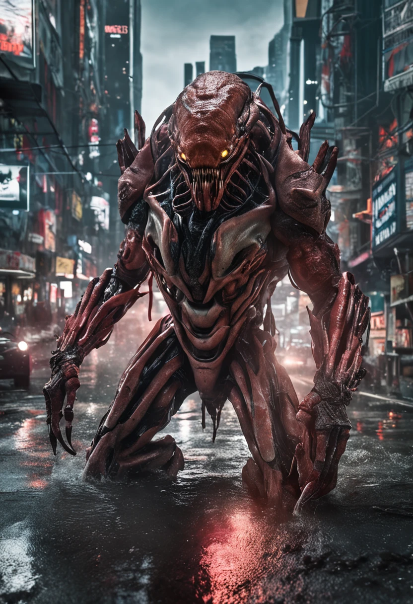 Cinematic image effects,Invading aliens,Invasive crayfish,Huge pliers,uncanny,blood vess,,Murderous,Full body like,combats,The city was destroyed,of a real,Facial features are carefully depicted,Realistic skin texture,Dark style,depth of fields,high light,Real light,Ray traching,oc rendered,Hyper-realistic,best qualtiy,8K,Works of masters,super-fine,Detailed pubic hair,Correct anatomy,sharp focus on eyes,Bokeh,Facial features are carefully depicted