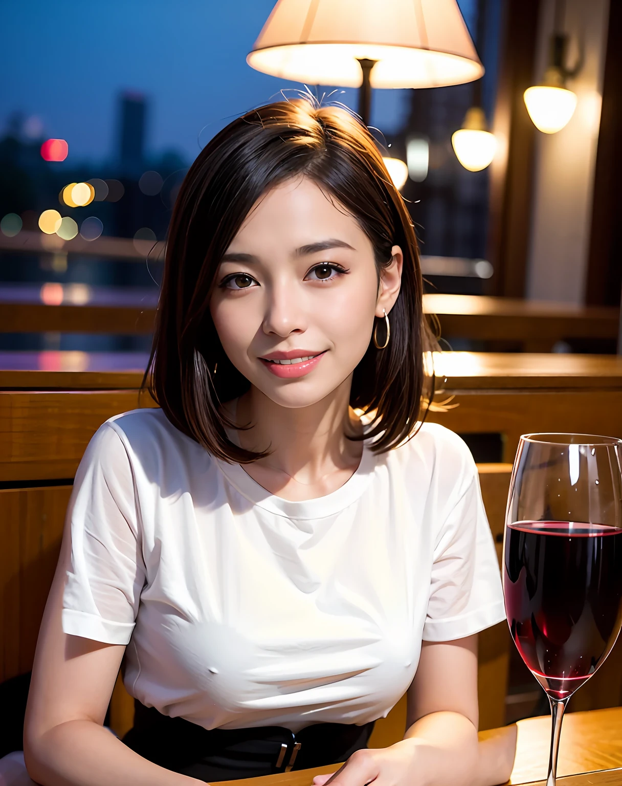 Change to a T-shirt with French sleeves。