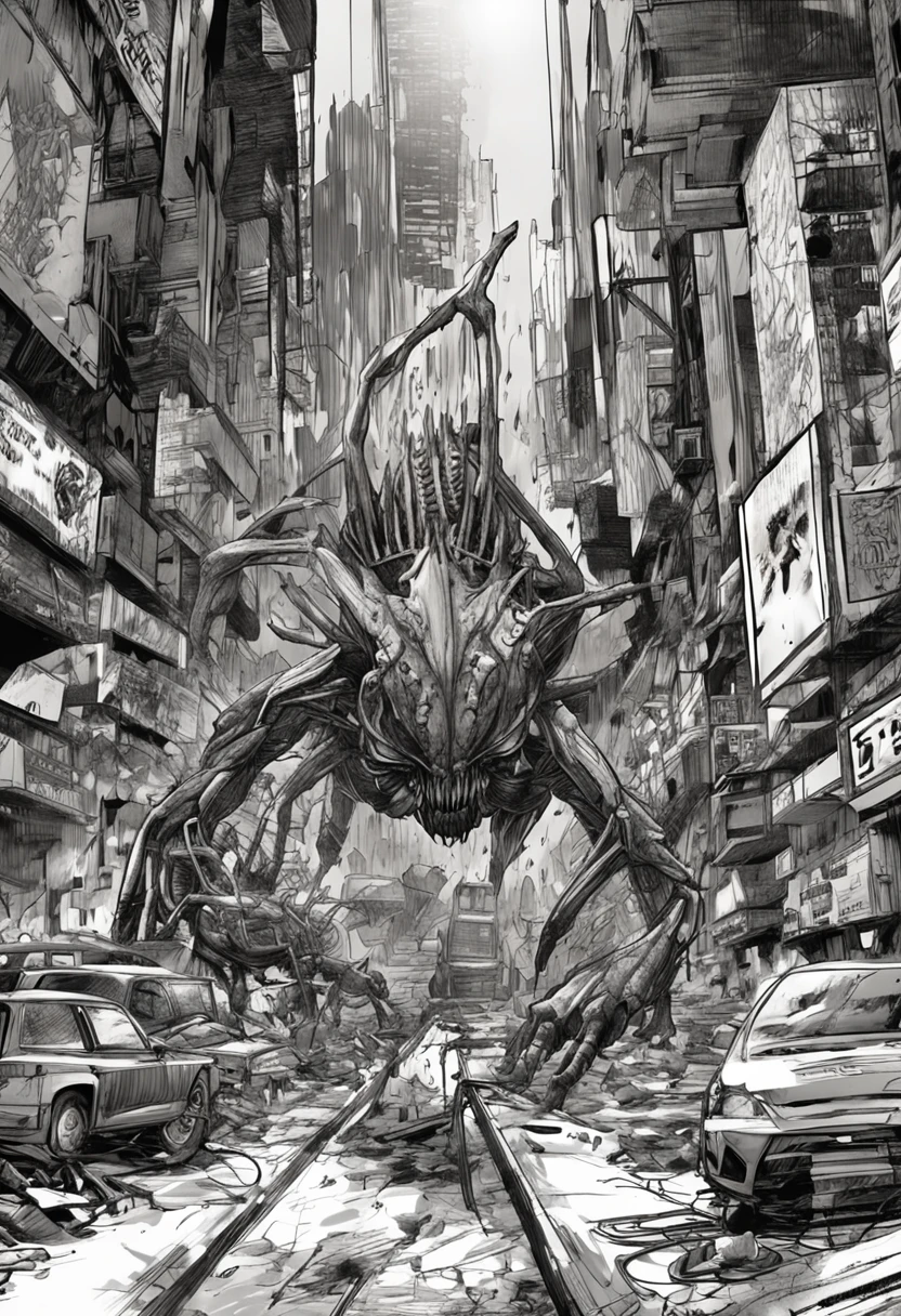 Cinematic image effects，Invading aliens，Invasive crayfish，Huge pliers，uncanny，blood vess，，Murderous，Full body like，combats，The city was destroyed，blasts，fire glow，废墟，of a real，Facial features are carefully depicted，Realistic skin texture，Dark style，depth of fields，high light，Real light，Ray traching，oc rendered，Hyper-realistic，best qualtiy，8K，Works of masters，super-fine，Detailed pubic hair，Correct anatomy，sharp focus on eyes，Bokeh，Facial features are carefully depicted