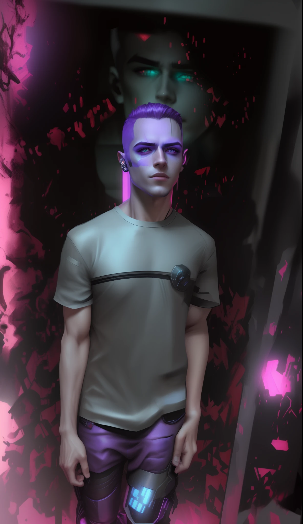 Change background cyberpunk handsome boy,realistic face,8k, ultra realistic