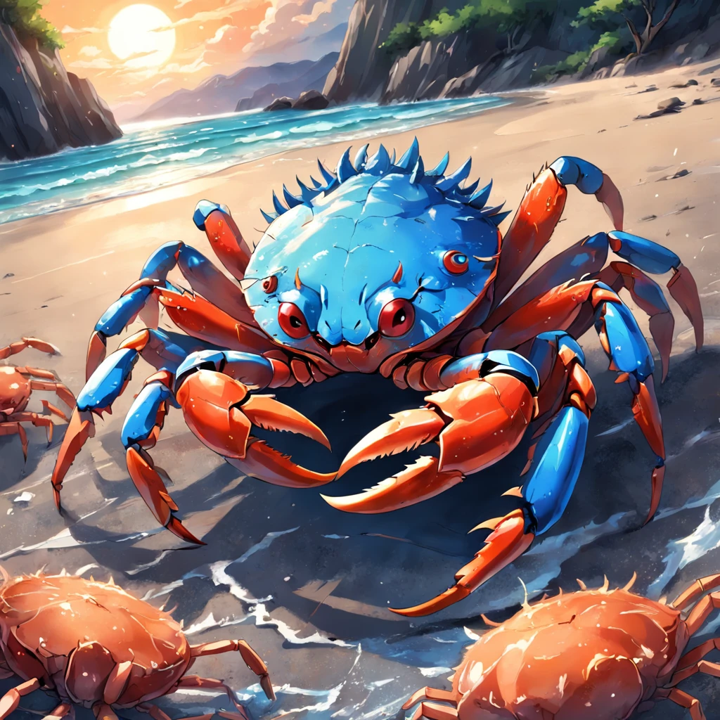crabs, Ultra HD, Realistic, Vivid colors, Highly detailed, Ultra HD drawings, Perfectcomposition