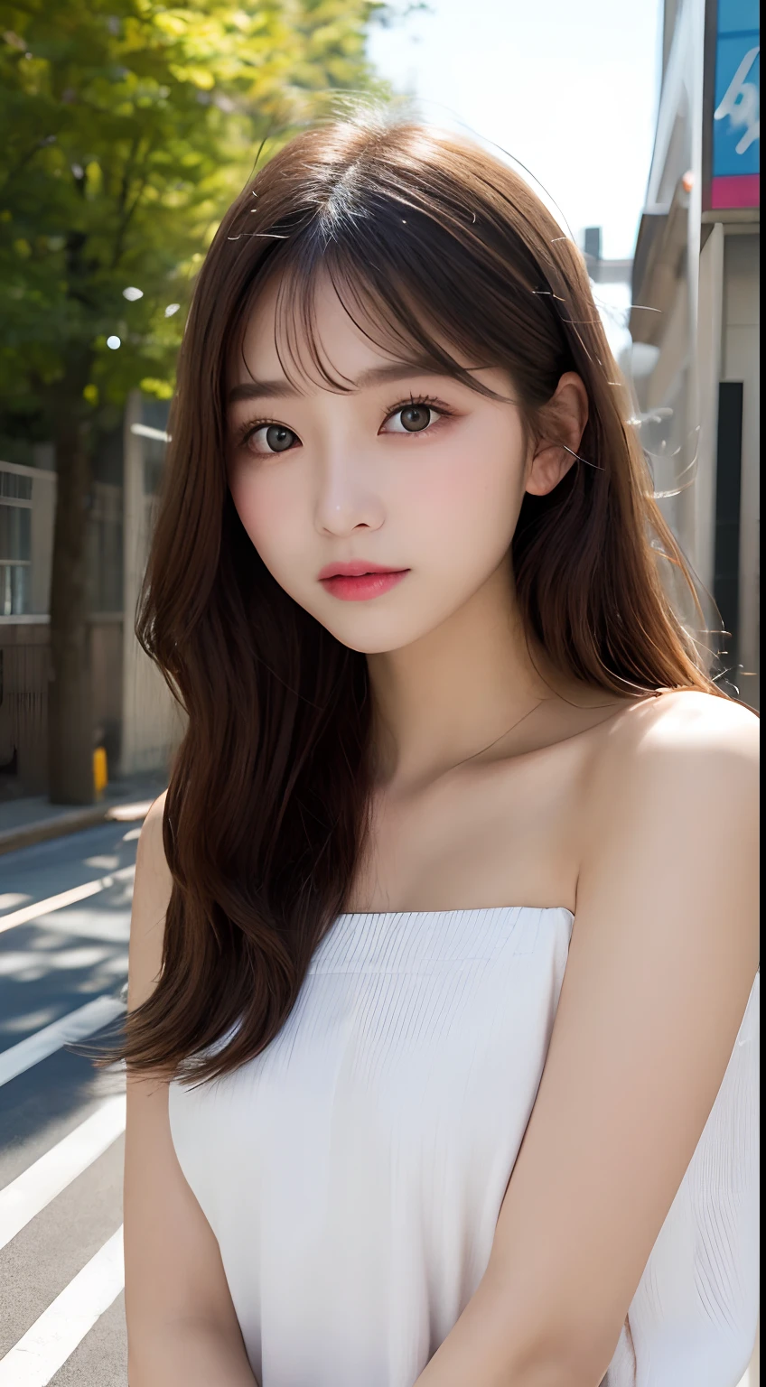 masutepiece, Best Quality, Illustration, Ultra-detailed, finedetail, hight resolution, 8K Wallpaper, Perfect dynamic composition, Beautiful detailed eyes, Women's summer,Medium Hair,large breasts with lips of natural color,, Bold sexy poses,Smile,Sports、20 years girl、Cute、Look at the sexy shots of the lens、lifelike face、