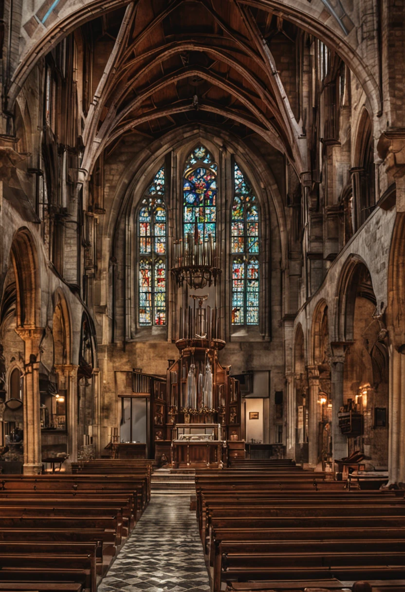 vitral de uma igreja medieval com anjo